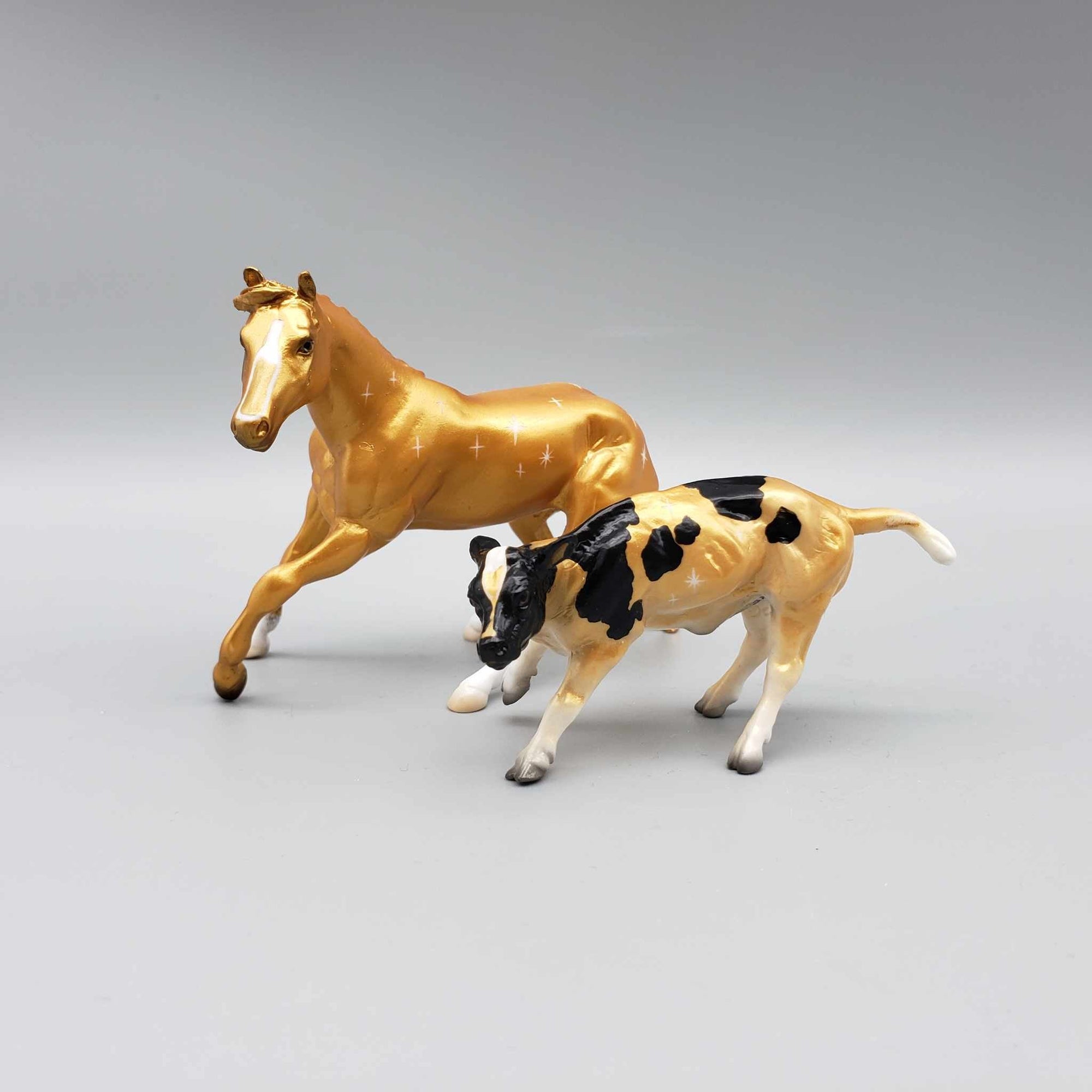 Champagne Dreams and Caviar Wishes OOAK Cutter and Calf Set By Jess Hamill New Year Sales Collection NY23