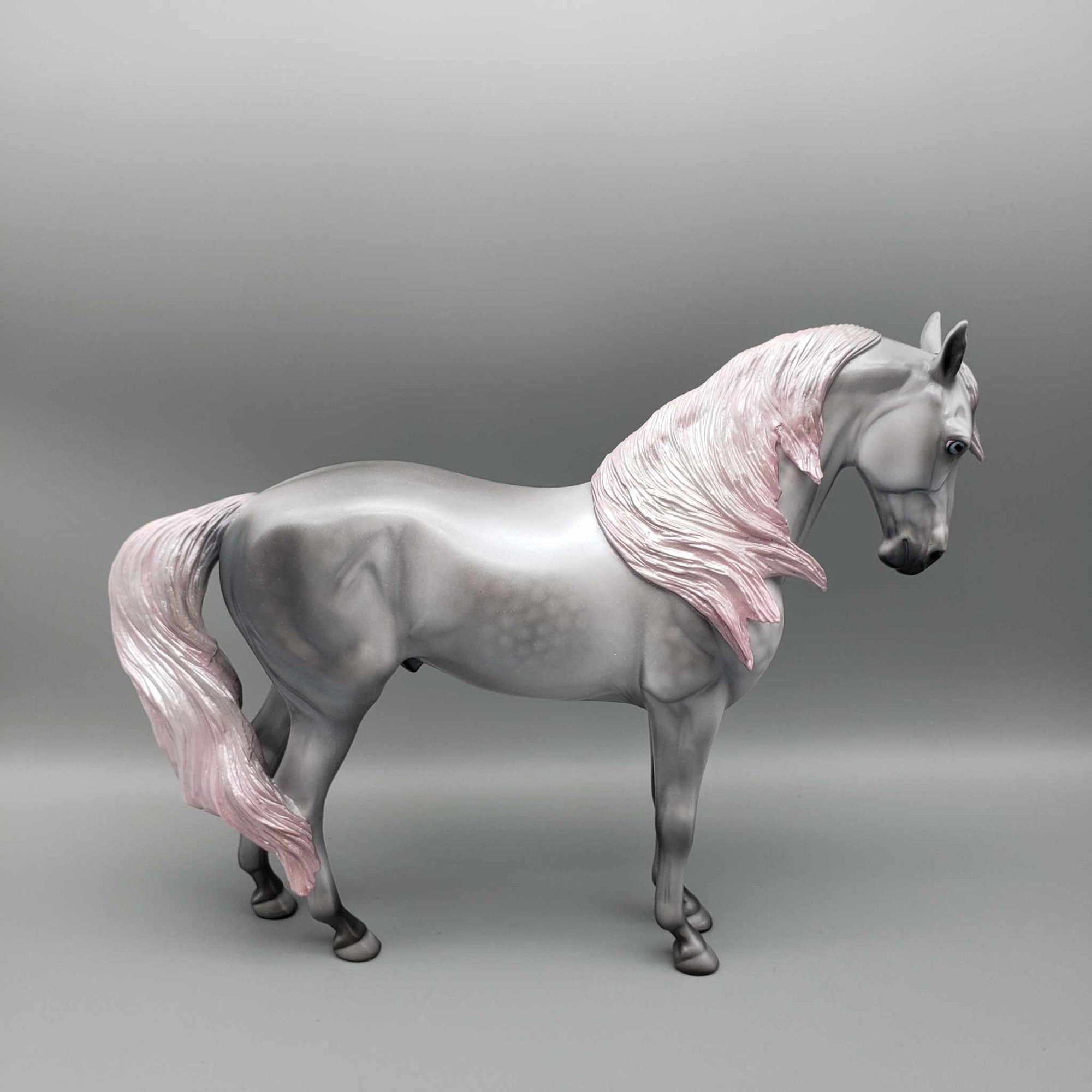 Pink Shimmer OOAK Deco Dappled Gray Going Pink Andalusian By Angela Marleau Holiday Sale HS23