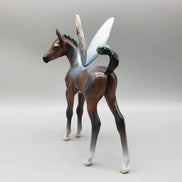 Always With You OOAK Bay Arab Fairy Foal with Iridescent Snow on Back and Wreath Around the Neck By Jess Hamill Holiday Best Offers 12/11/23