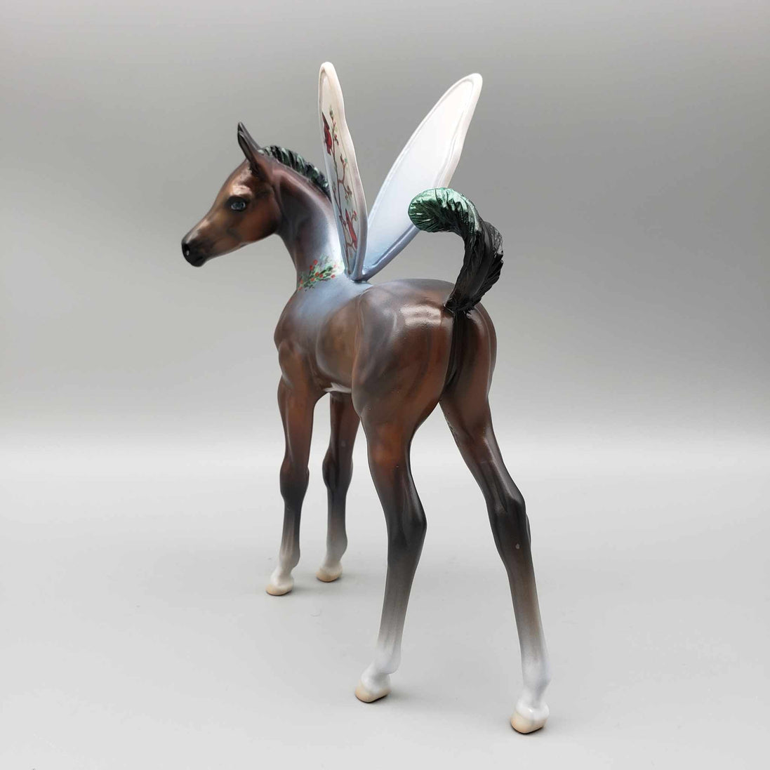 Always With You OOAK Bay Arab Fairy Foal with Iridescent Snow on Back and Wreath Around the Neck By Jess Hamill Holiday Best Offers 12/11/23