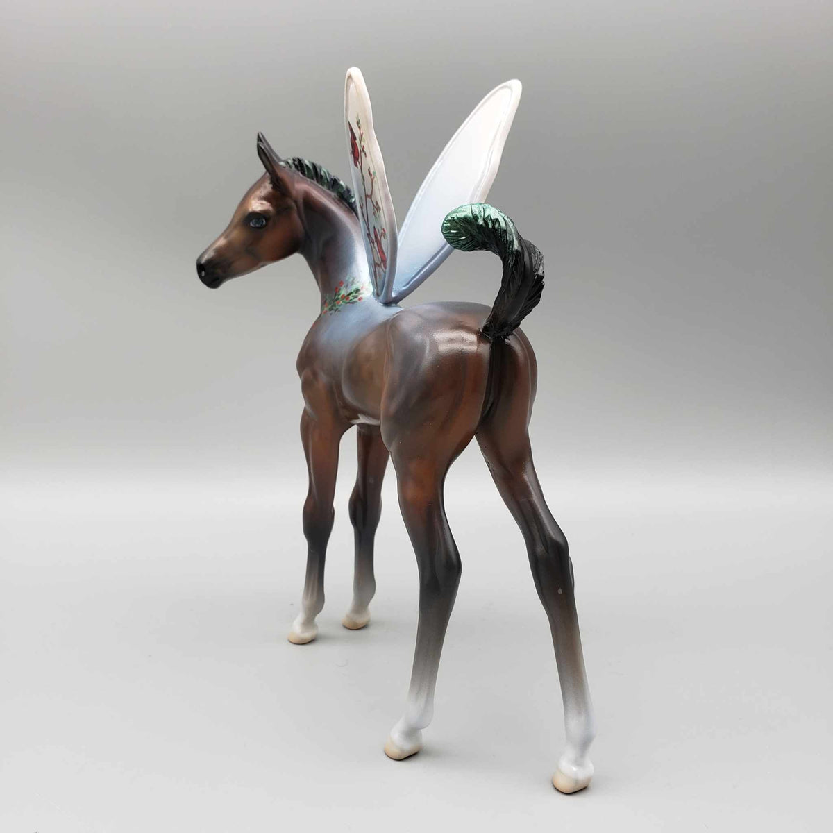 Always With You OOAK Bay Arab Fairy Foal with Iridescent Snow on Back and Wreath Around the Neck By Jess Hamill Holiday Best Offers 12/11/23