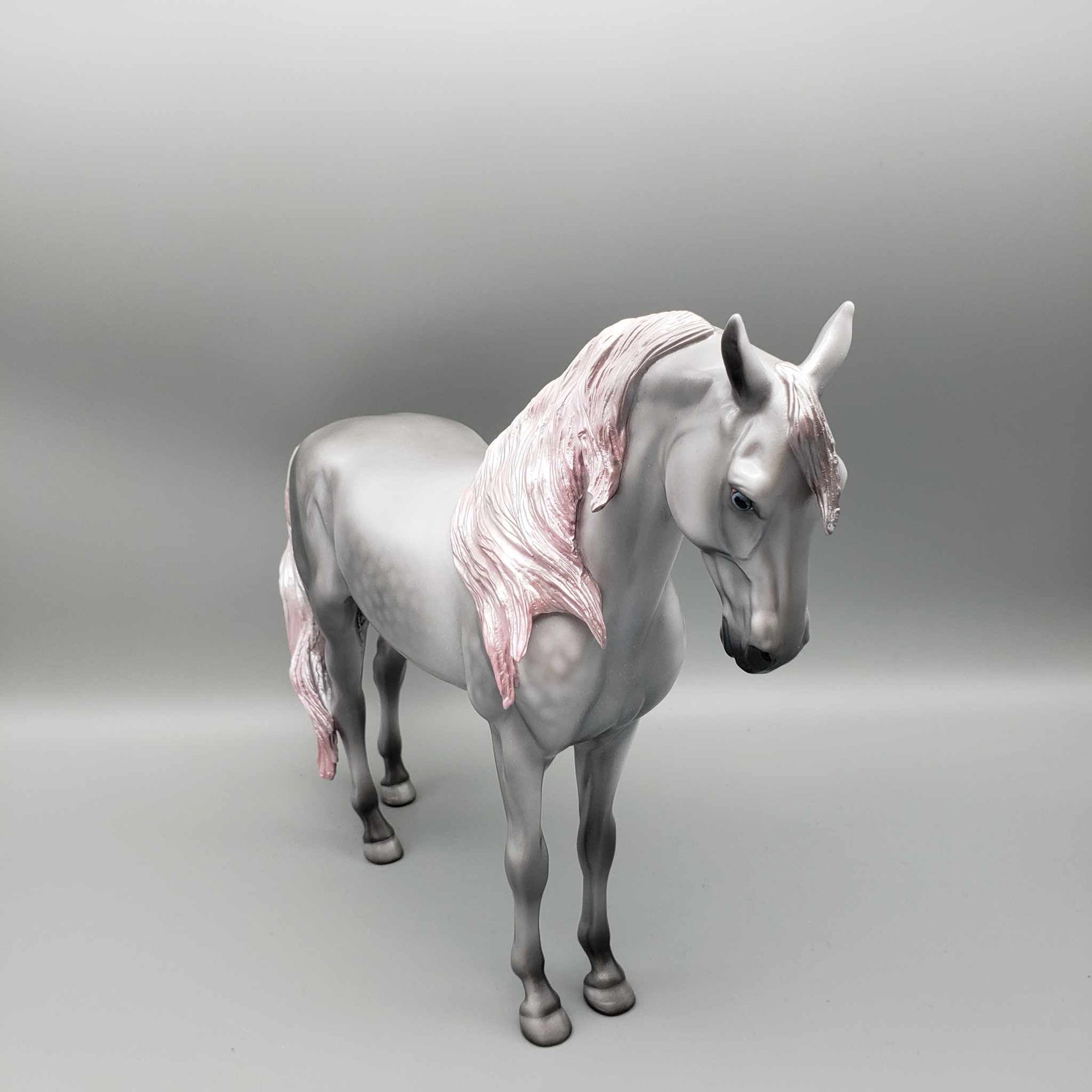 Pink Shimmer OOAK Deco Dappled Gray Going Pink Andalusian By Angela Marleau Holiday Sale HS23