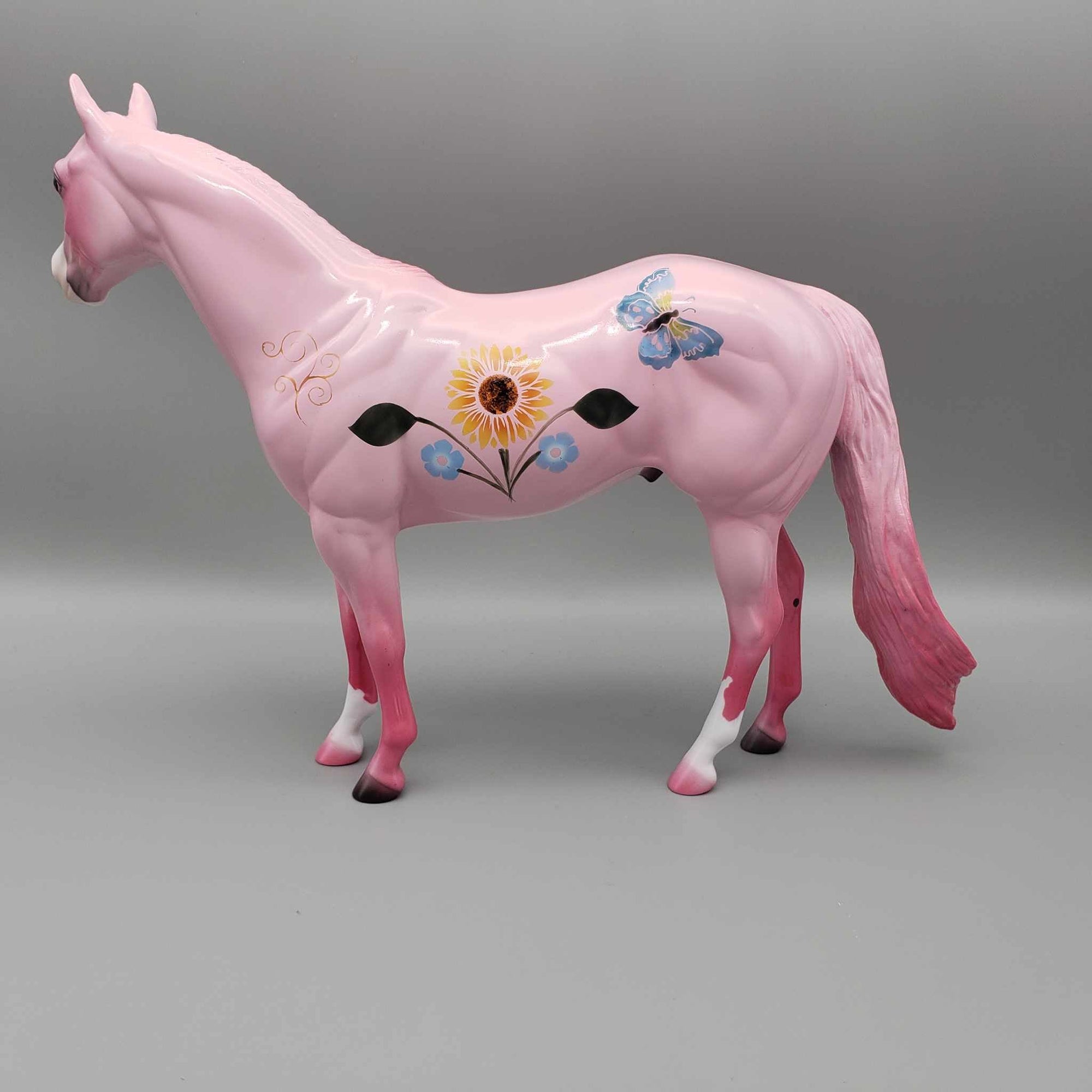 Sunflower Dreams OOAK GLOSSY Sunflower and Flowers and Butterfly Pink Deco Weanling By Dawn Quick Fall Into Autumn Random Drop Sale 9/23