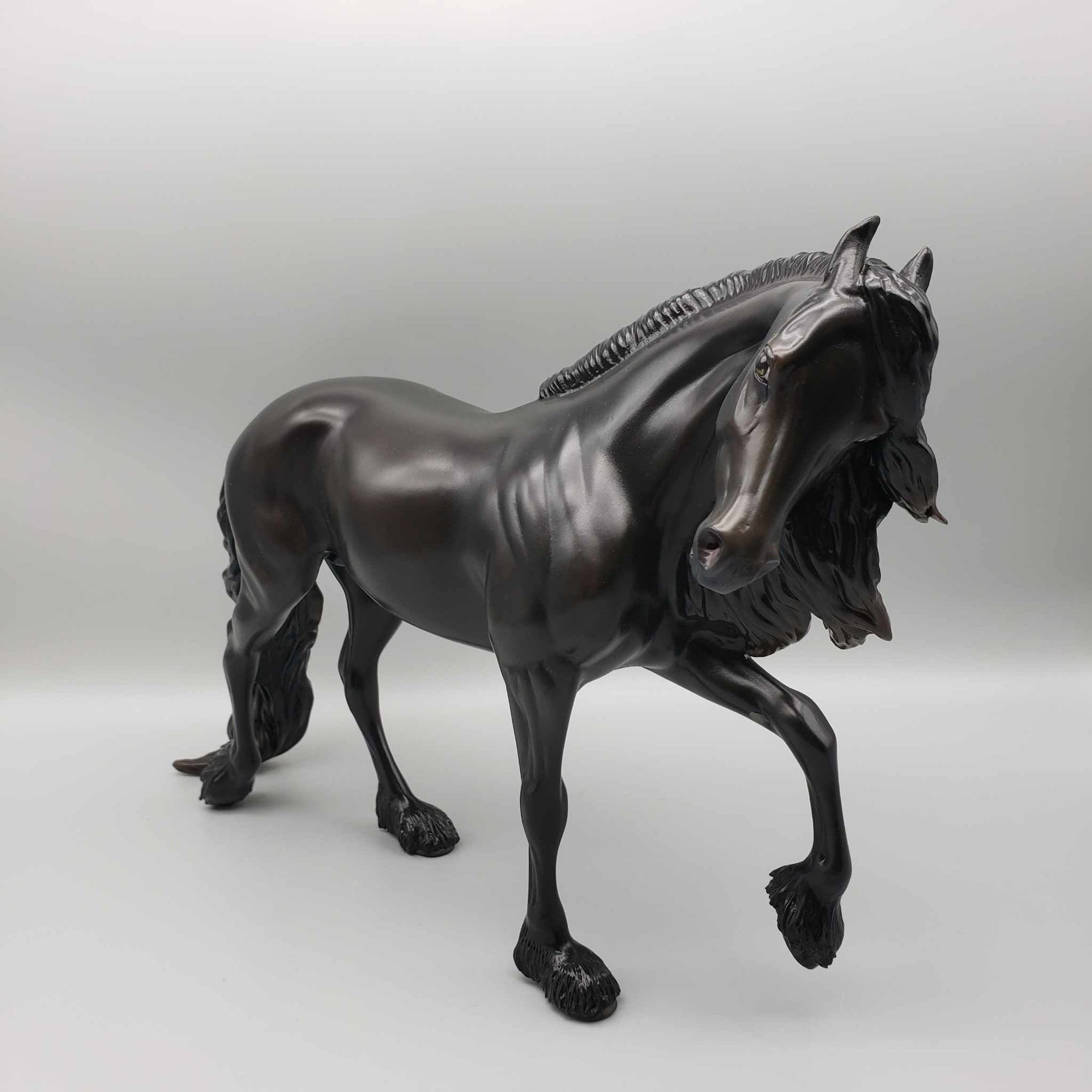 Winter Warlock OOAK Lightly Dappled Black Friesian Thoroughbred By Ellen Robbins Holiday Best Offers 12/11/23