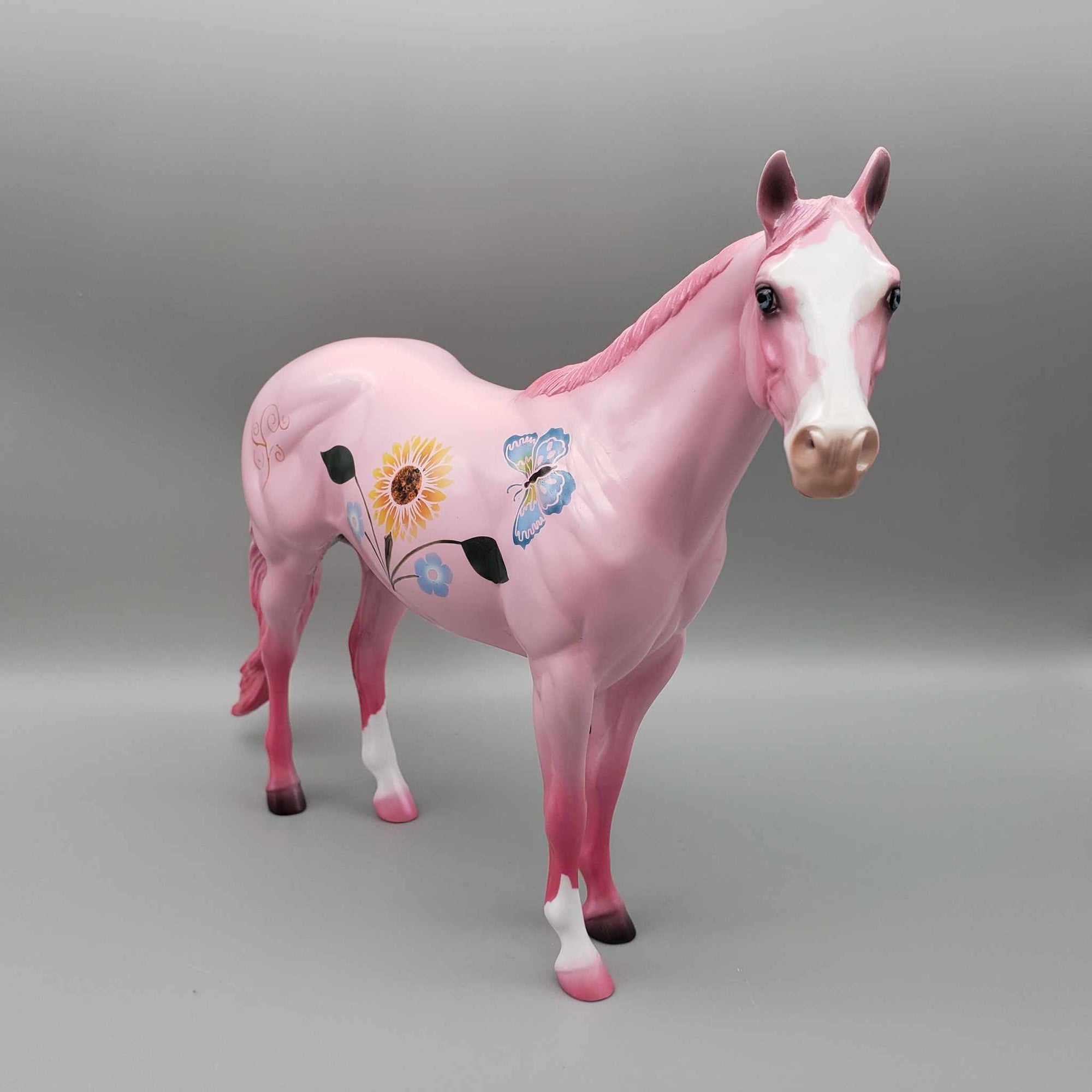 Sunflower Dreams OOAK GLOSSY Sunflower and Flowers and Butterfly Pink Deco Weanling By Dawn Quick Fall Into Autumn Random Drop Sale 9/23