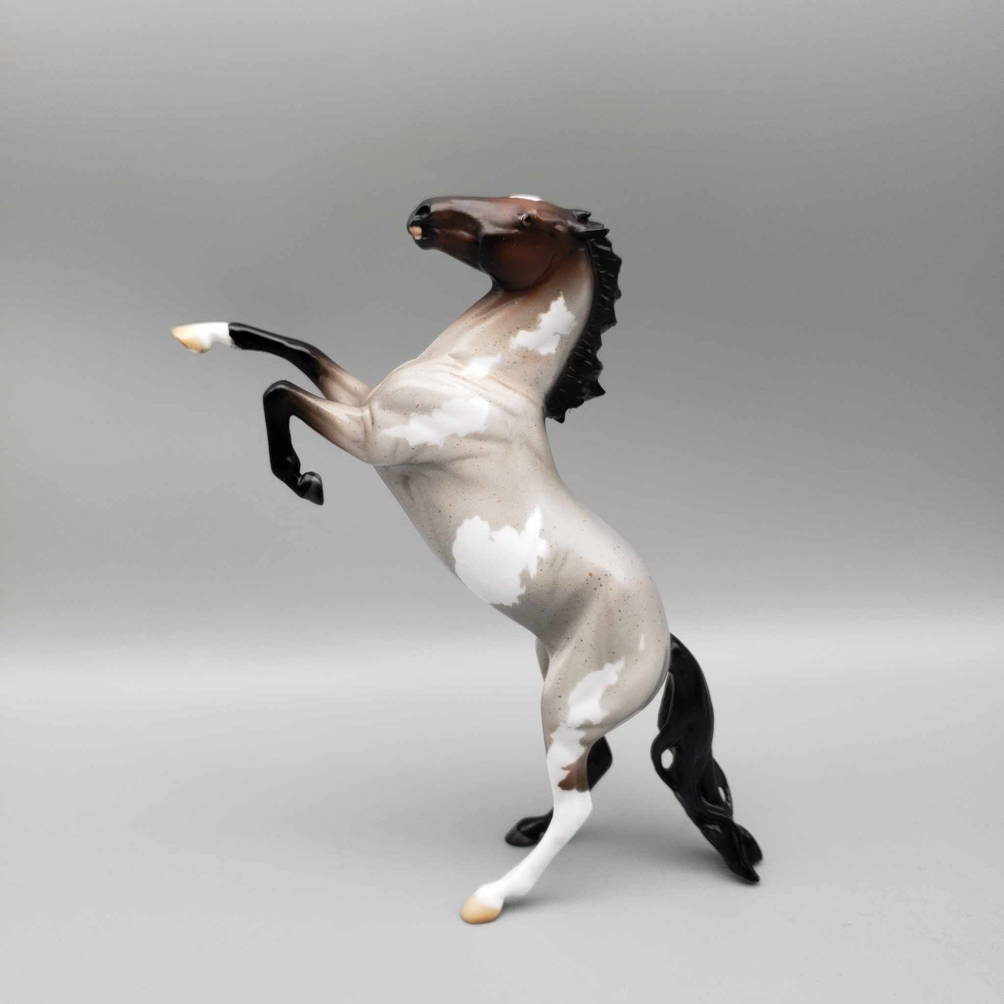 Gleeful OOAK Bay Roan Overo Rearing Pebble By Angela Marleau Holiday Sale HS23