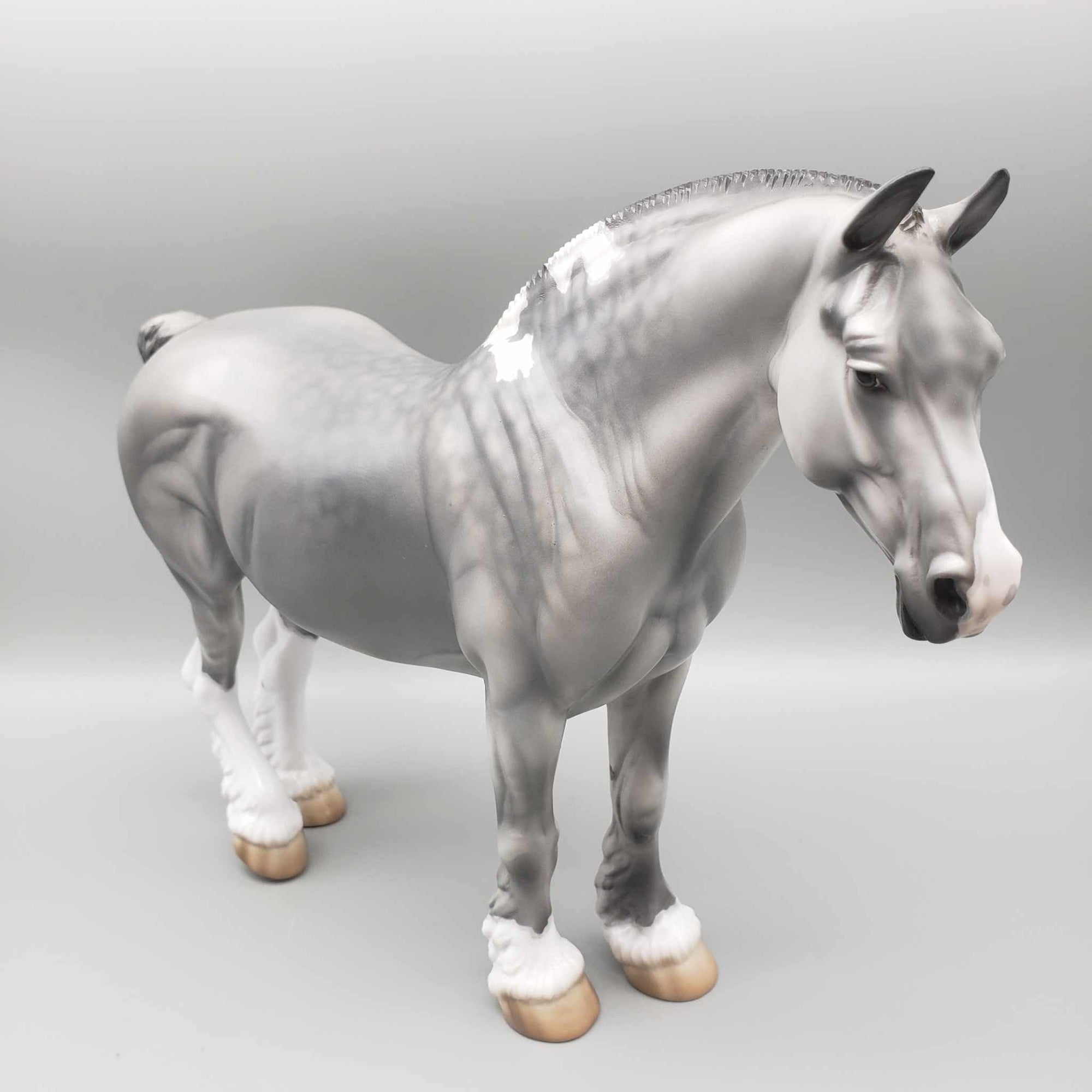 Suger Plum OOAK  Dapple Gray Draft W/ Snip &amp; Leg Markings By Jess Hamill Holiday Sale HS23