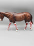 Peppermint Candy OOAK Dark Chestnut Mule with Striped Socks By Ashley Palmer Holiday Sale HS23