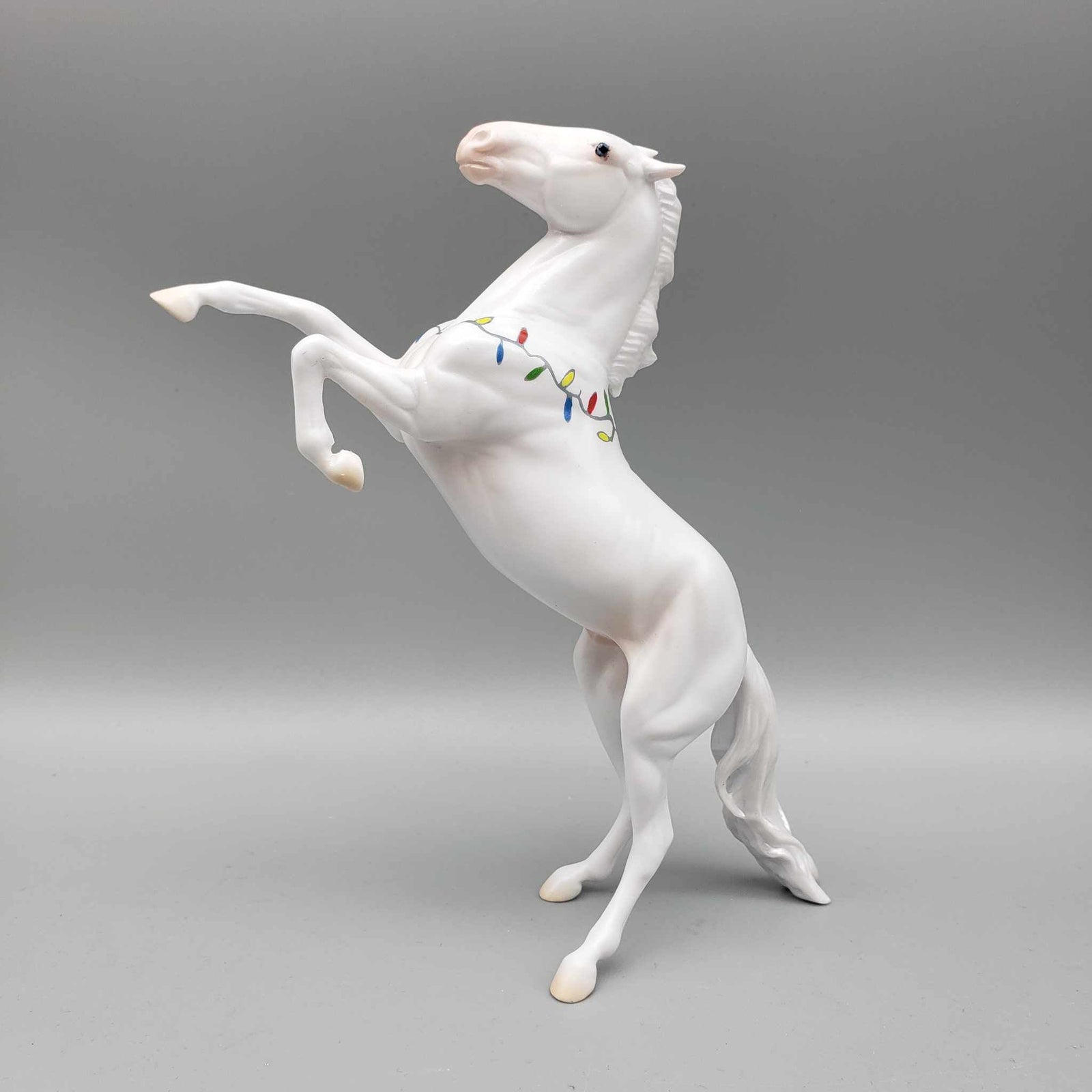 Twinkle Lights Series OOAK White Deco W/ Blacklight Reactive X-Mas Lights Rearing Pebble By Jess Hamill Holiday Sale HS23