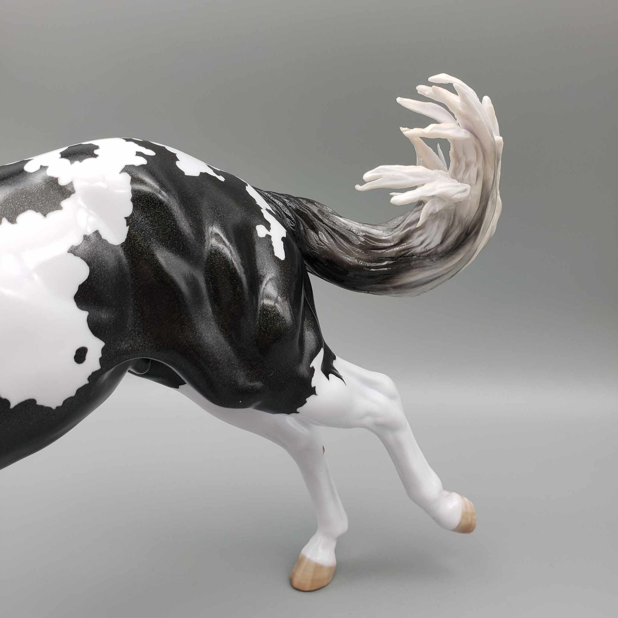 Witches Brew Holographic Black Pinto Running Stock Horse  By Myla Pearce Best Offers 10/16/23