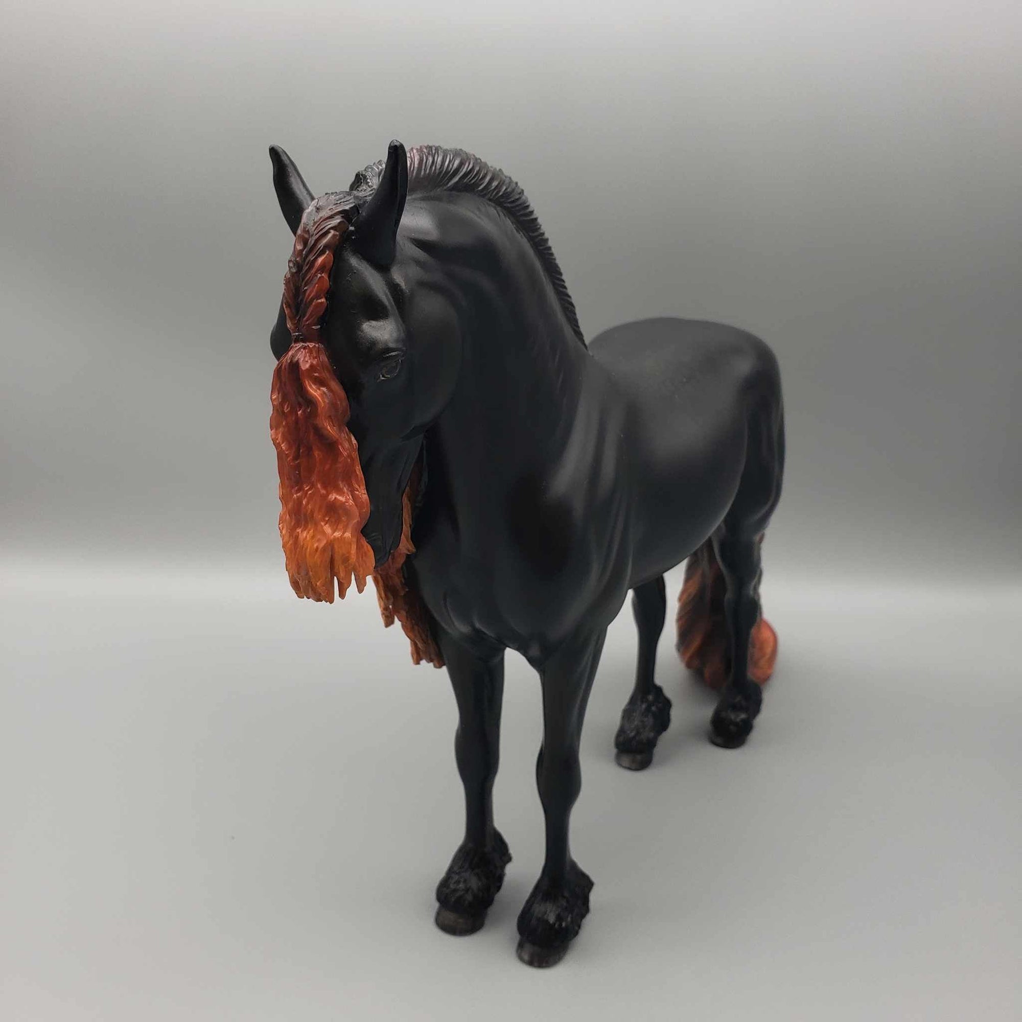 Rauschberg OOAK Sunbleached Black Friesian Stallion Andalusian By Myla Pearce Best Offers 10/09/23