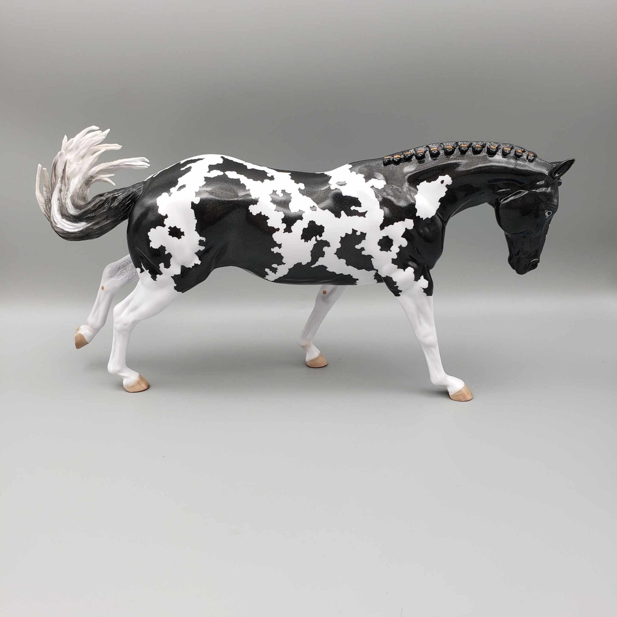 Witches Brew Holographic Black Pinto Running Stock Horse  By Myla Pearce Best Offers 10/16/23