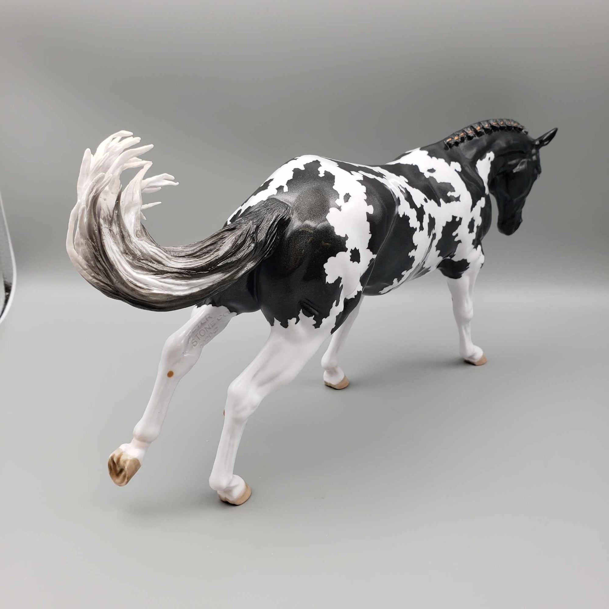 Witches Brew Holographic Black Pinto Running Stock Horse  By Myla Pearce Best Offers 10/16/23