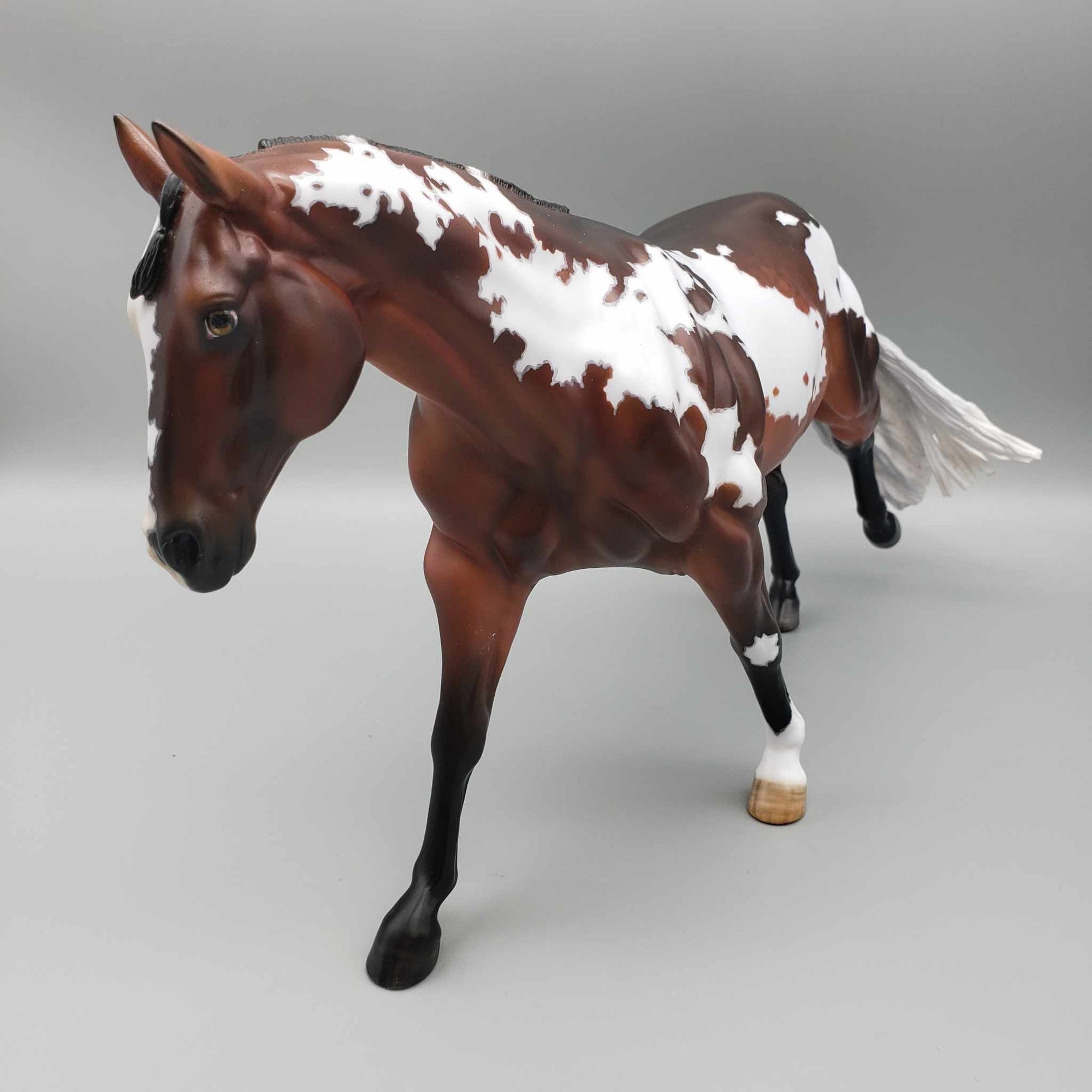 Split Personality OOAK Dappled Bay Overo Running Stock Horse By Myla Pearce Best Offers 10/16/23