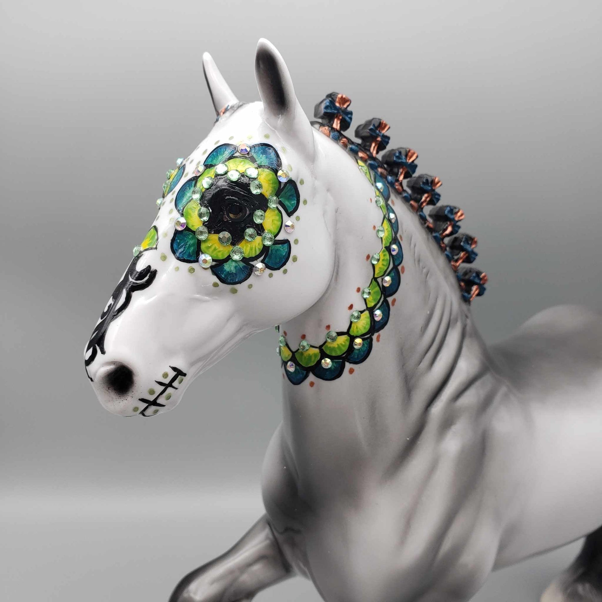 Aluino OOAK Sugar Skull Trotting Drafter By Dawn Quick Fall Facebook Auction Moonlight Madness 2023 MM23