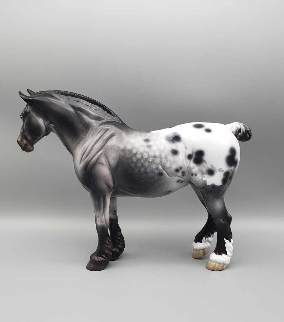 Night Bells OOAK Dappled Black Appaloosa Heavy Draft By Jess Hamill Holiday Sale HS23