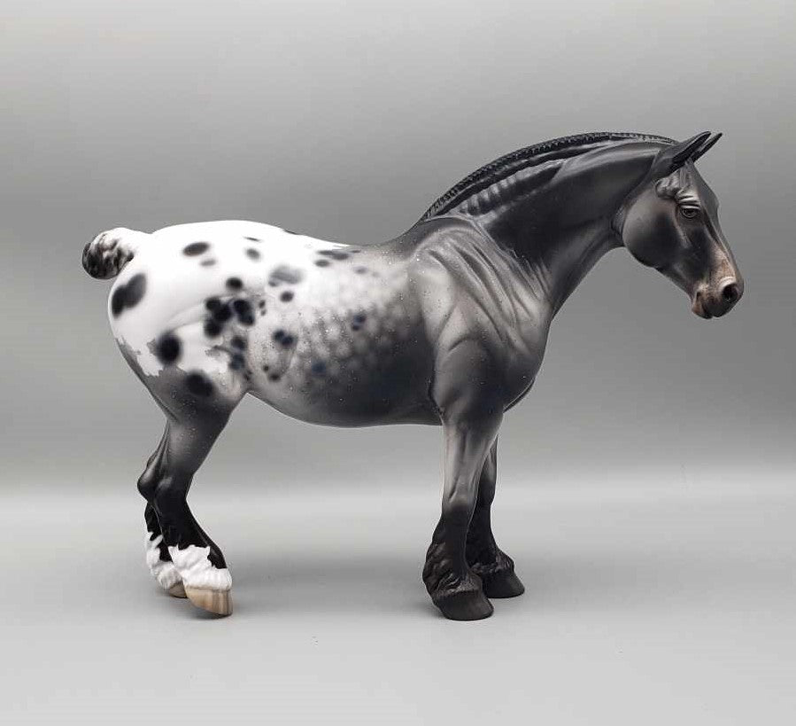 Night Bells OOAK Dappled Black Appaloosa Heavy Draft By Jess Hamill Holiday Sale HS23