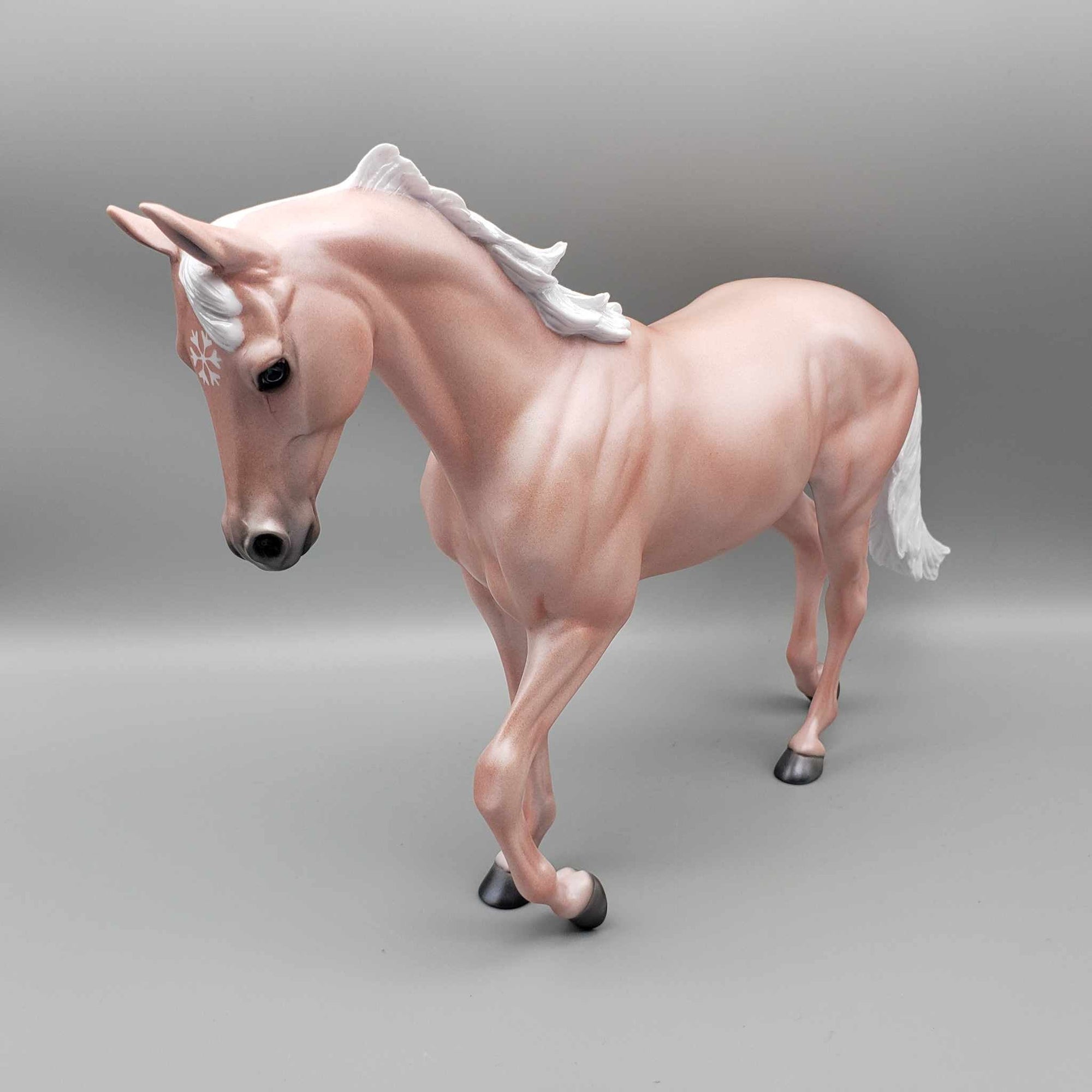 Pink Puff OOAK Deco Pink W/ Snowflake Star Marking Thoroughbred By Carrie Keller Holiday Sale HS23