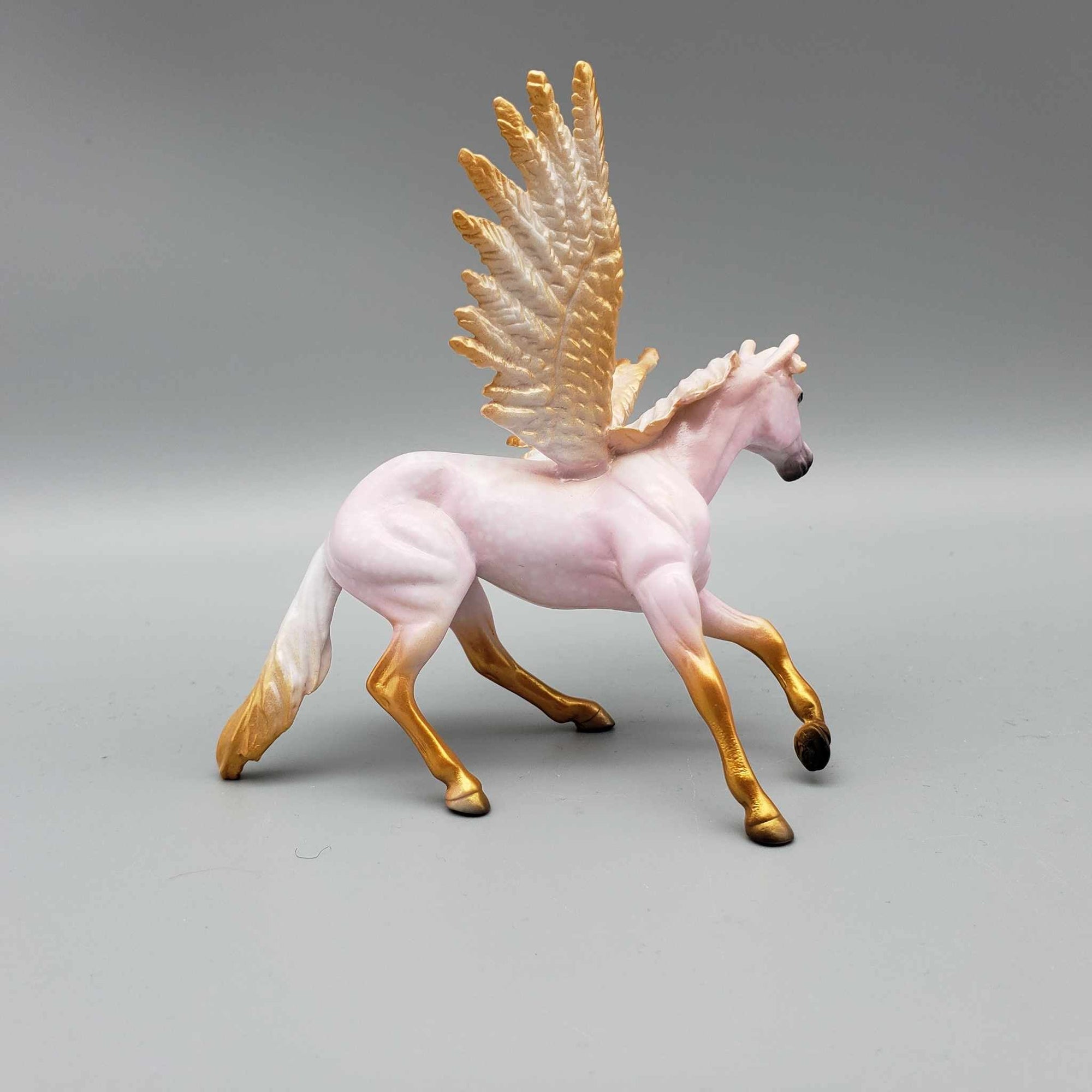 Spirited OOAK Deco Pink Winged Angel Cutter Chip W/ Gold Highlights By Angela Marleau Holiday Sale HS23