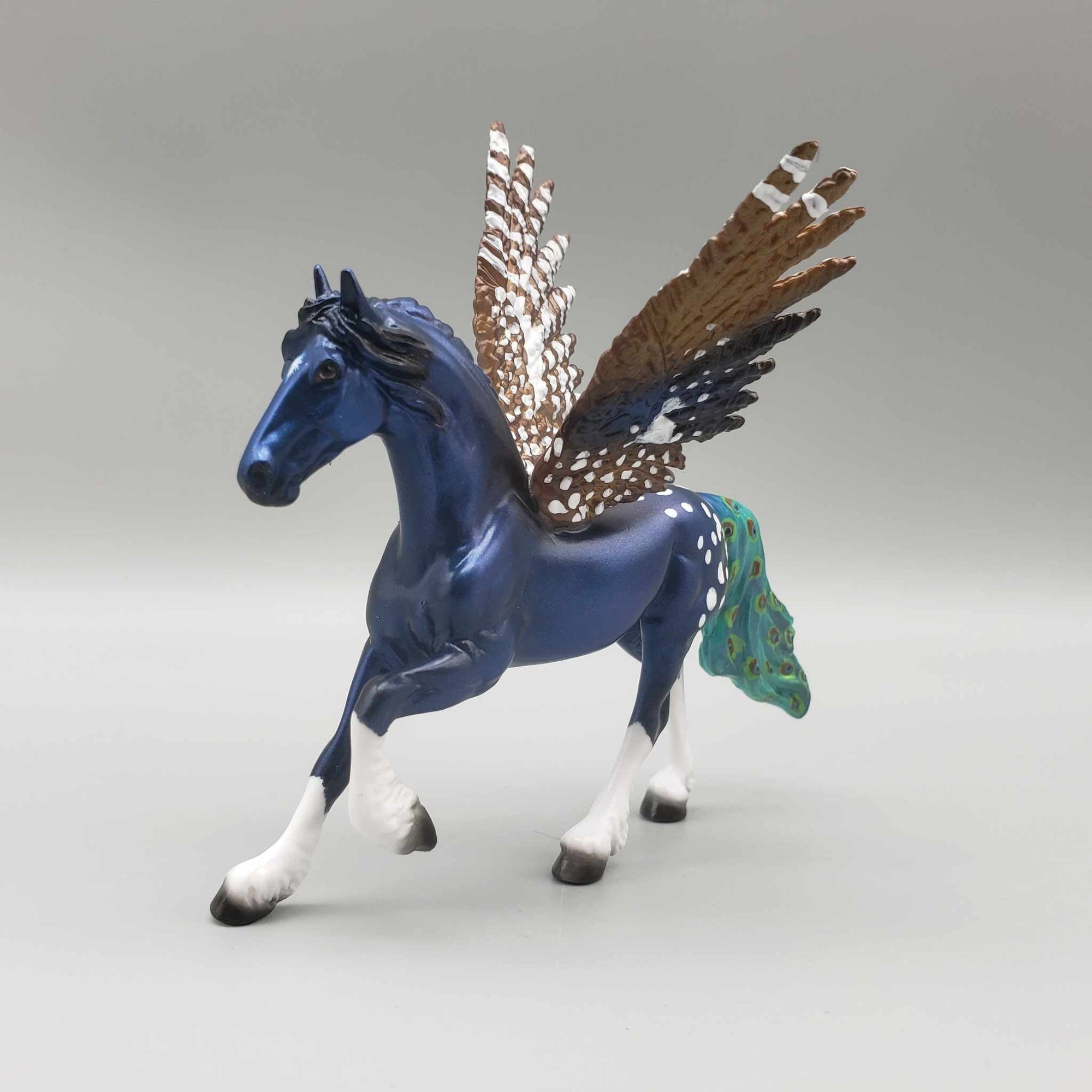 Ornament OOAK Deco Blue Appoaloosa Inspired By Peacock Winged Friesian Chip By Ellen Robbins Holiday Sale HS23 FACEBOOK AUCTION