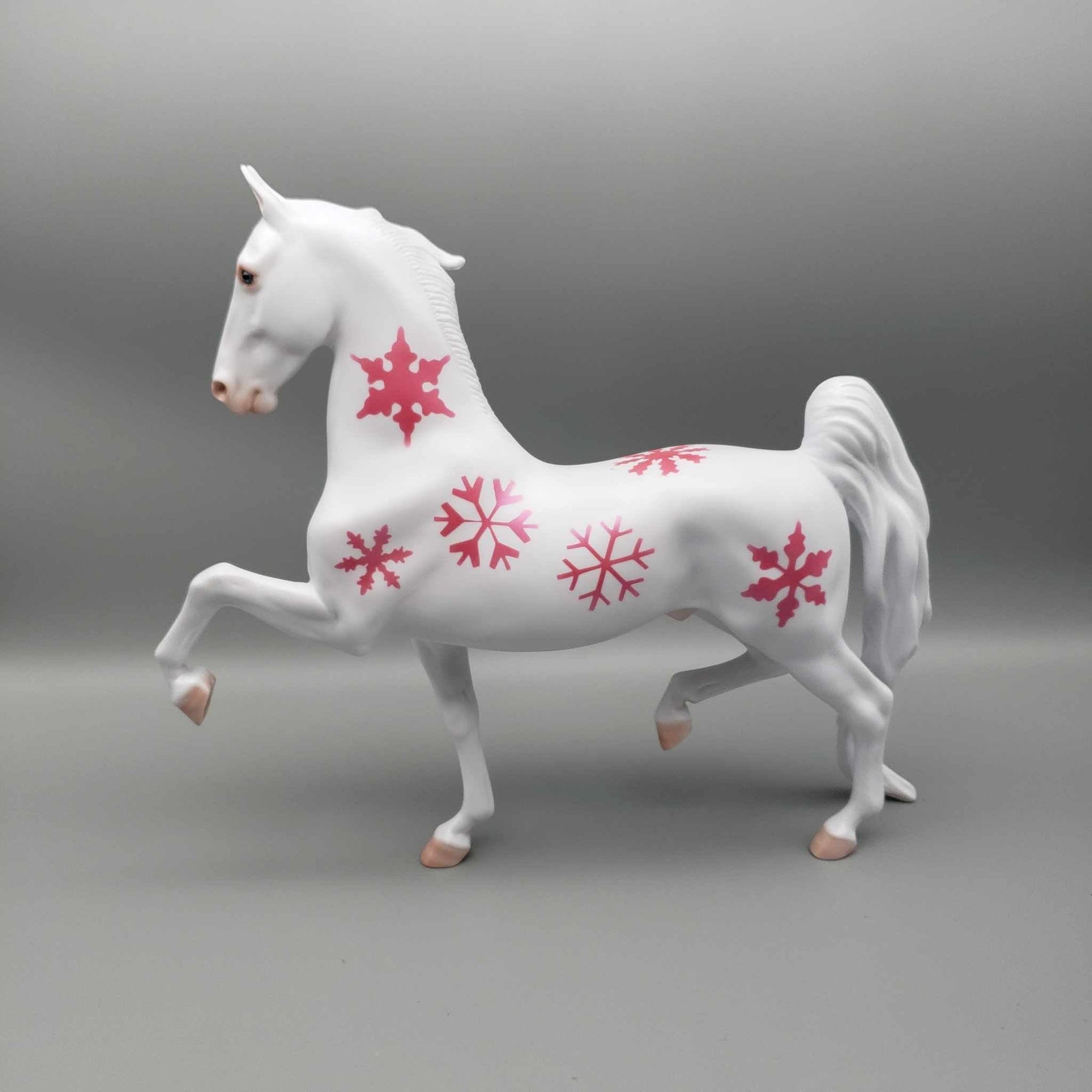 Pink Snowflake OOAK Deco Saddlebred By Carrie Keller Holiday Sale HS23