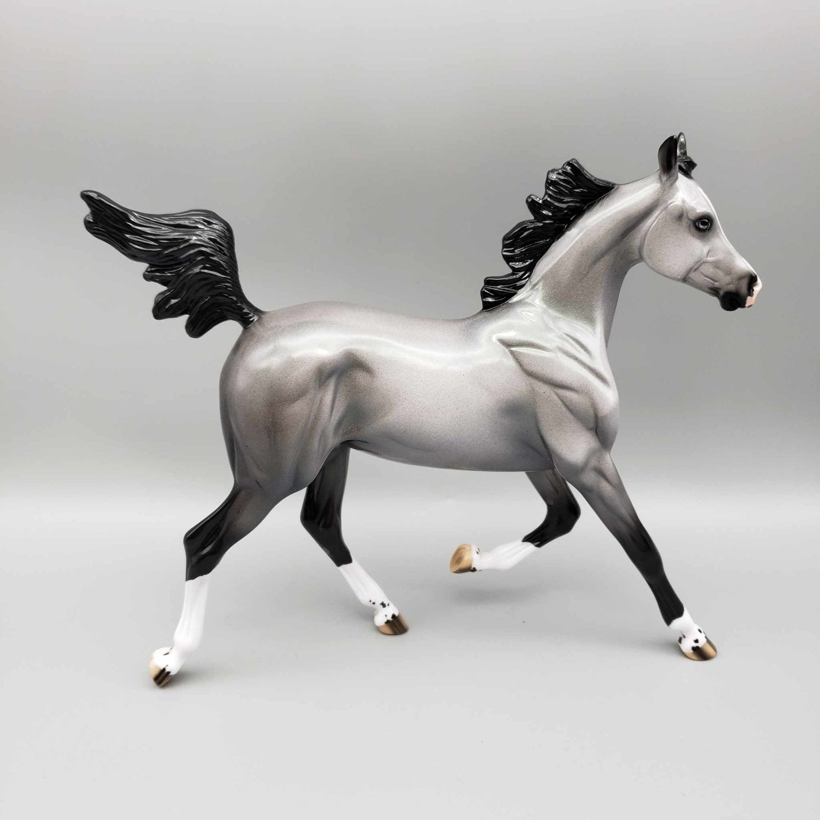 Inclement OOAK Halloween Deco Holographic Blue Roan w/ Red Blacklight Yearling By Ellen Robbins Moonlight Madness 2023 MM23