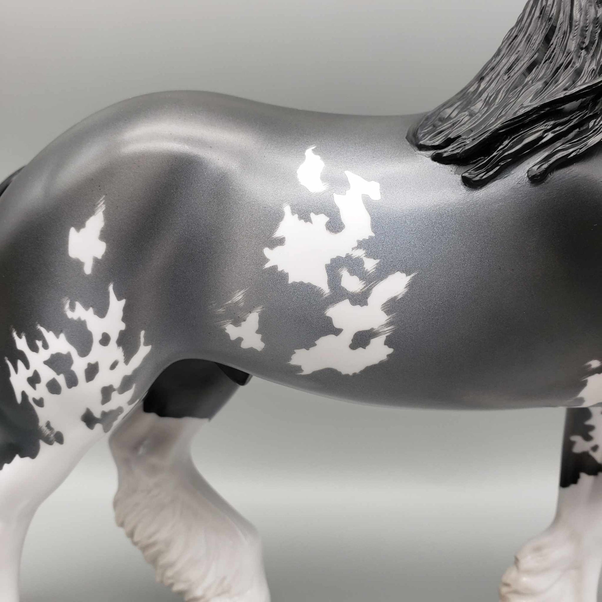 Special Delivery OOAK Blue Roan Sabino Trotting Draft carrying a Christmas Present By Angela Marleau Holiday Best Offers 12/11/23