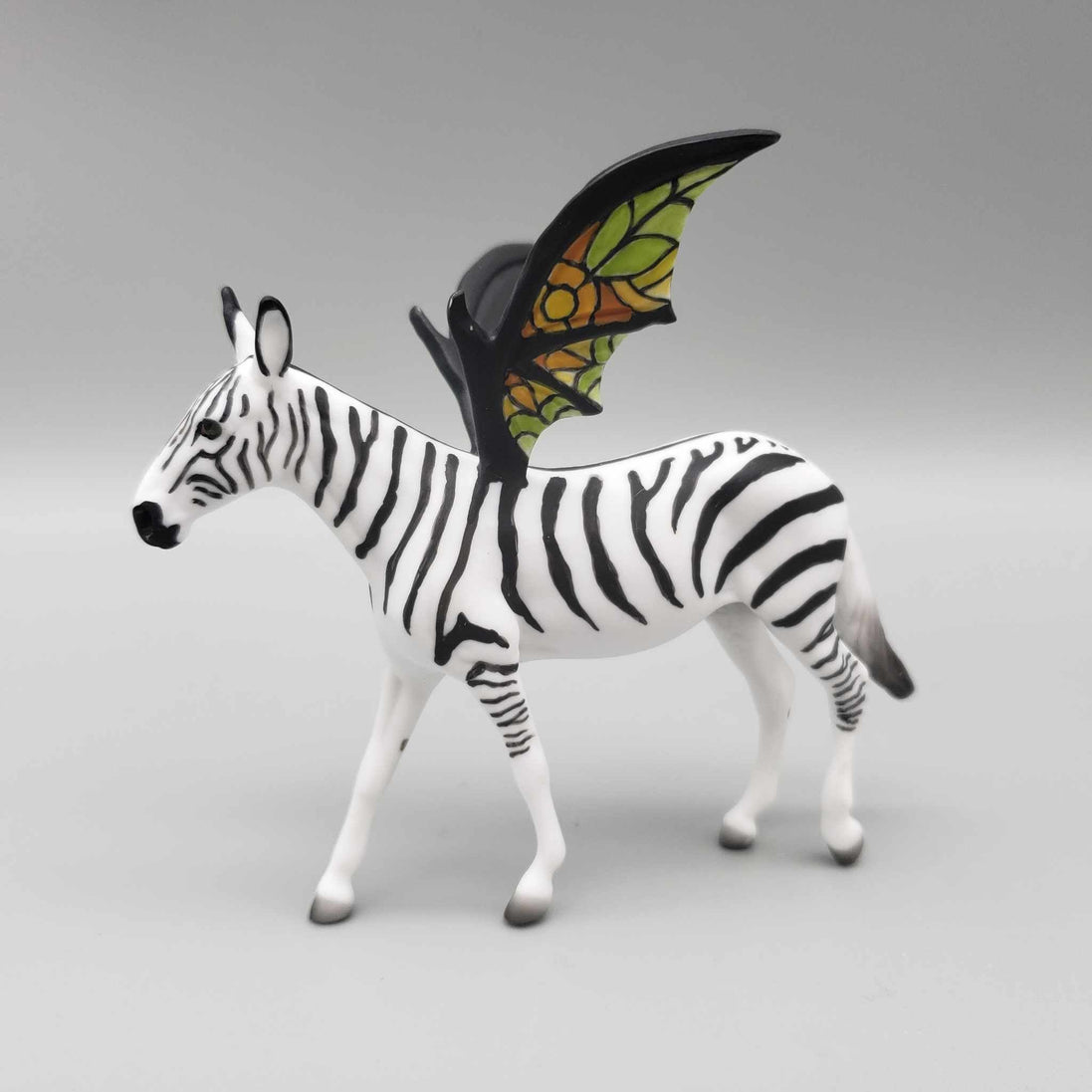 Baroque OOAK Deco Zebra w/ Stainglass Design Batwing Mule Chip By Jess Hamill Moonlight Madness 2023 MM23