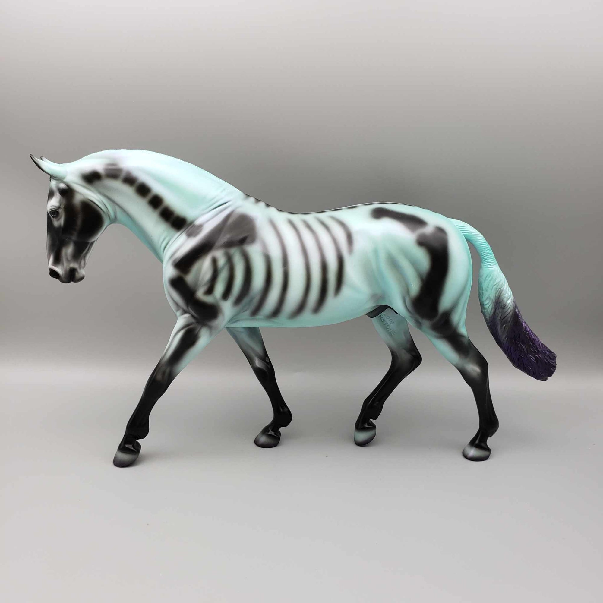 Plutonium  OOAK Halloween Deco Light Green Skeleton Irish Draft By Ellen Robbins &amp; Jess Hamill FALL FACEBOOK AUCTION Moonlight Madness 2023 MM23