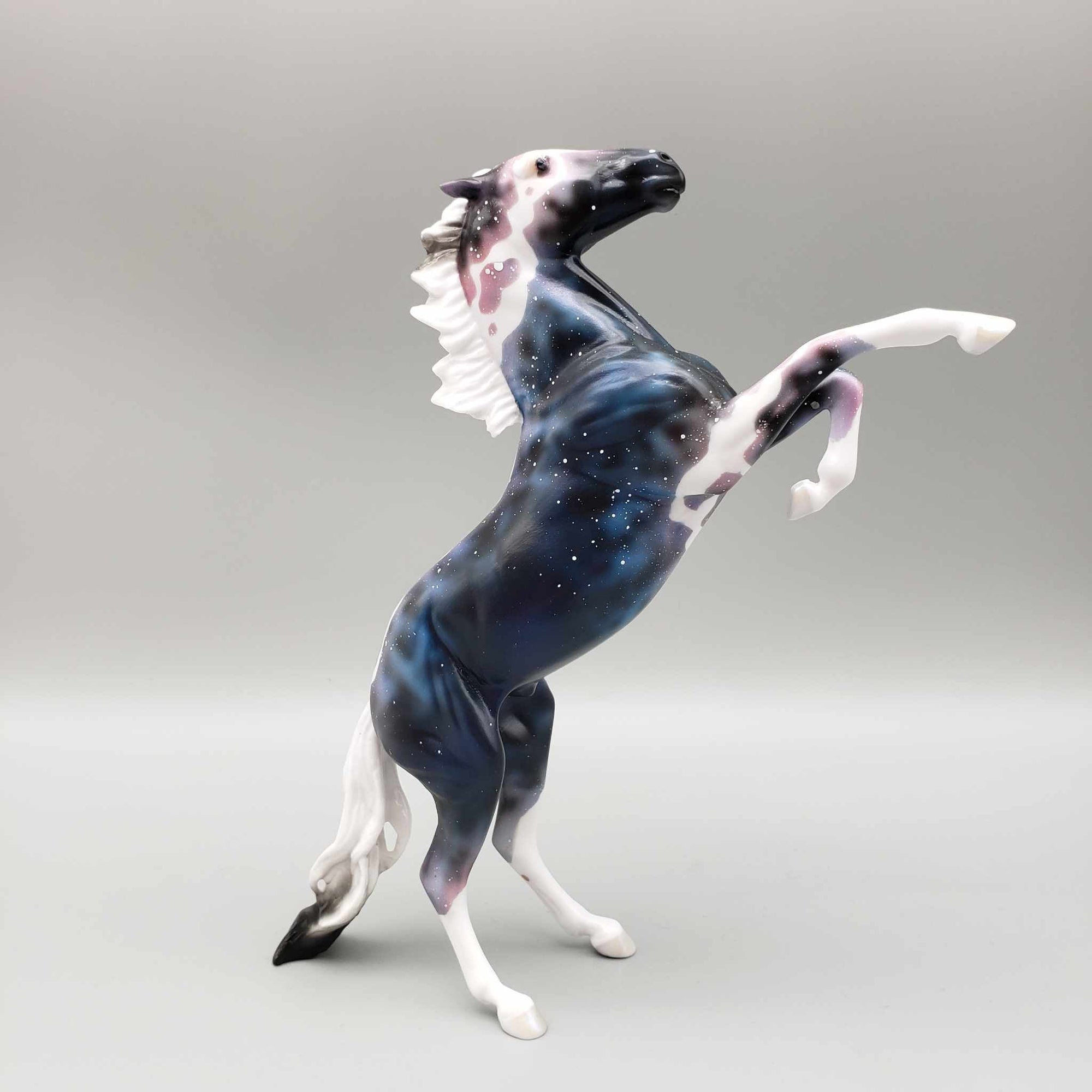 Come Sail Away OOAK Halloween Deco Galaxy Tobiano Rearing Pebble By Ellen Robbins Moonlight Madness 2023 MM23