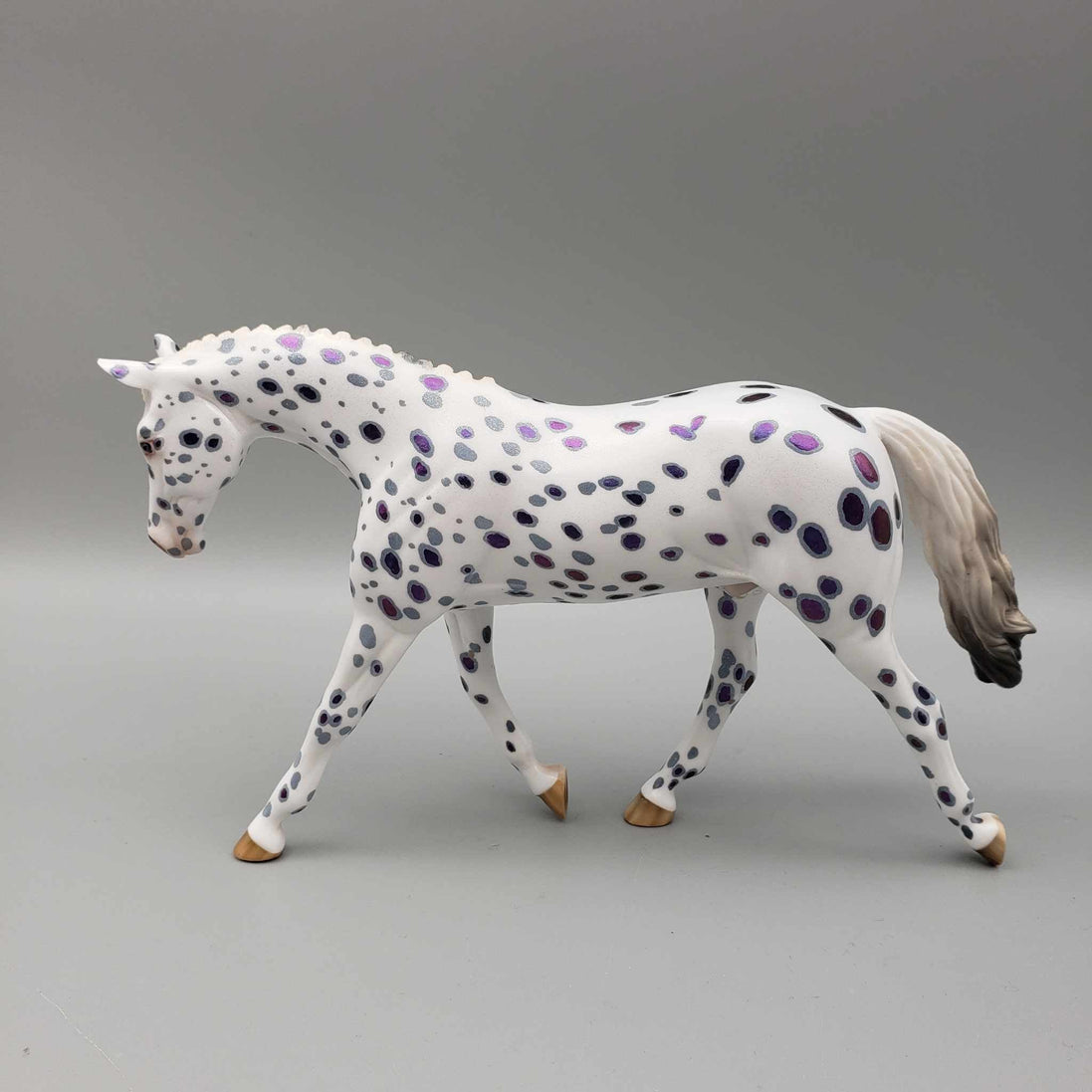Everything Fright OOAK Halloween Deco Purple/ Bluregreen-Colorshift Leopard Appaloosa Warmblood Pebble By Ellen Robbins Moonlight Madness 2023 MM23