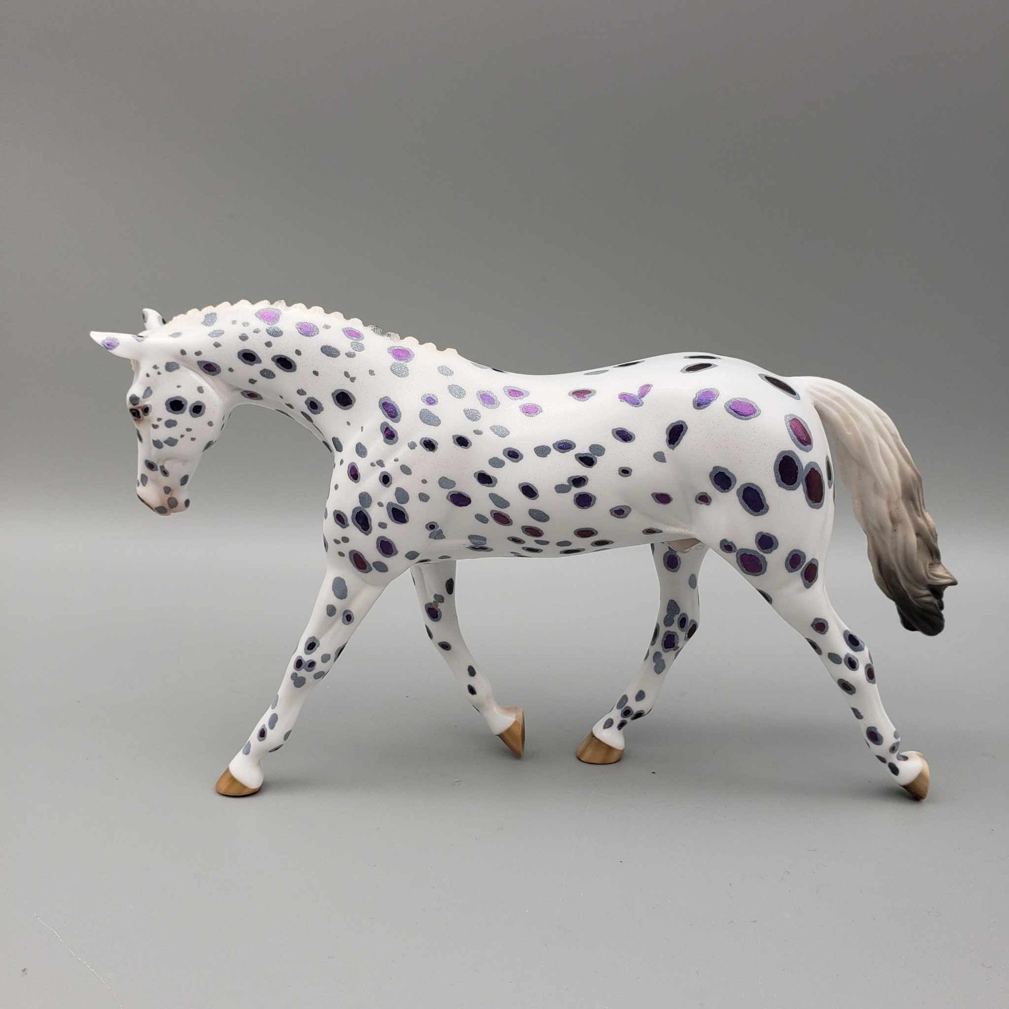 Everything Fright OOAK Halloween Deco Purple/ Bluregreen-Colorshift Leopard Appaloosa Warmblood Pebble By Ellen Robbins Moonlight Madness 2023 MM23