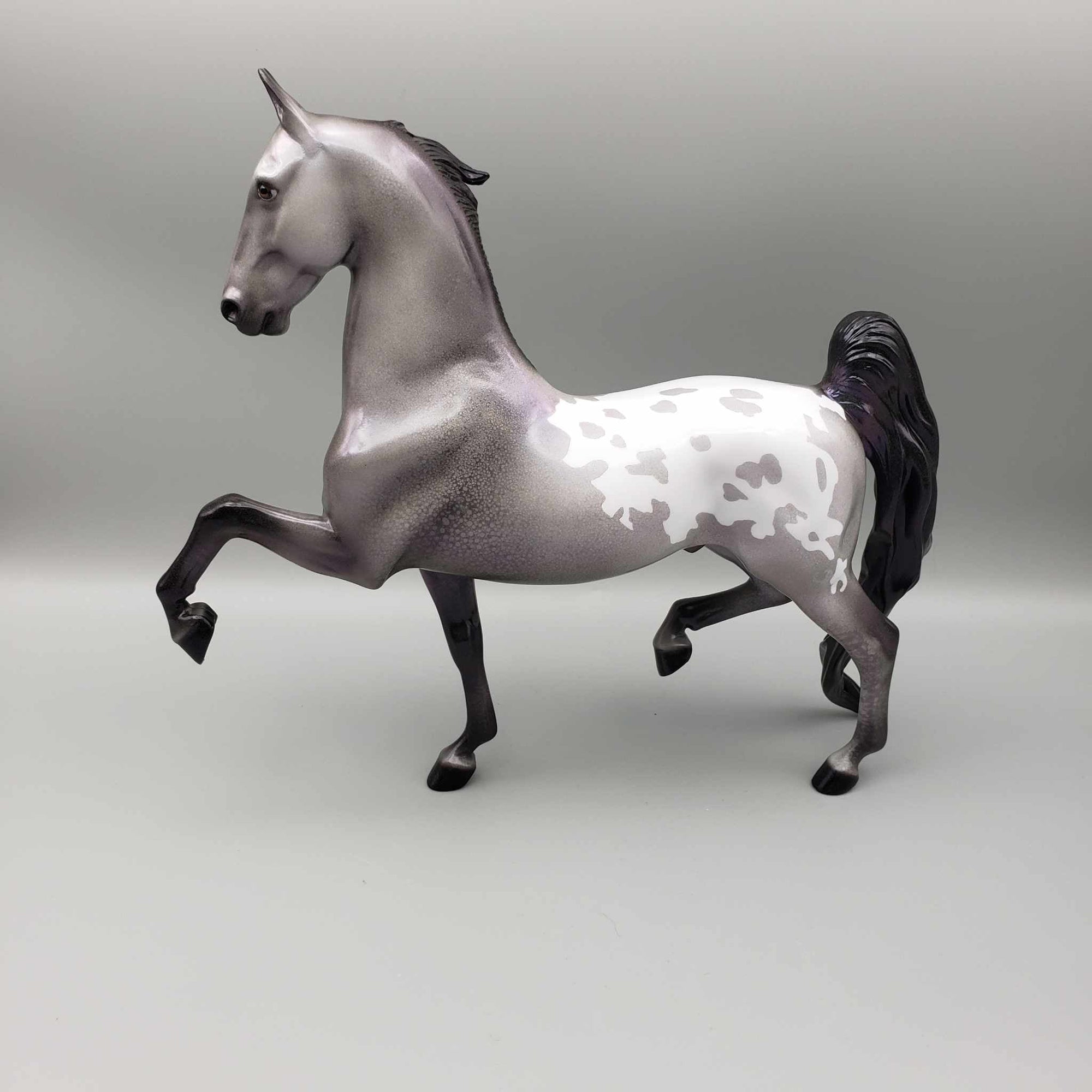 Moonlight Dance OOAK Halloween Deco Holographic Blue Roan Appalaoosa Saddlebred By Ellen Robbins Moonlight Madness 2023 MM23