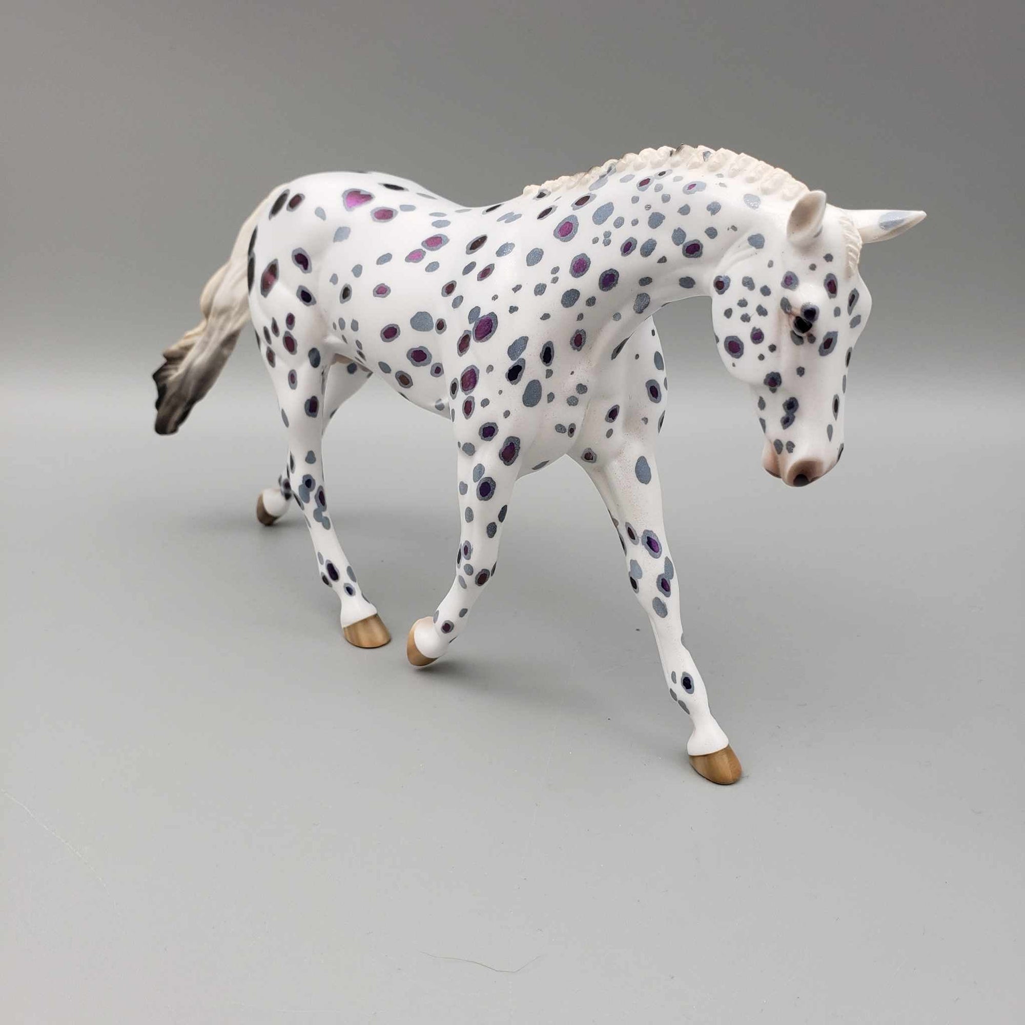 Everything Fright OOAK Halloween Deco Purple/ Bluregreen-Colorshift Leopard Appaloosa Warmblood Pebble By Ellen Robbins Moonlight Madness 2023 MM23