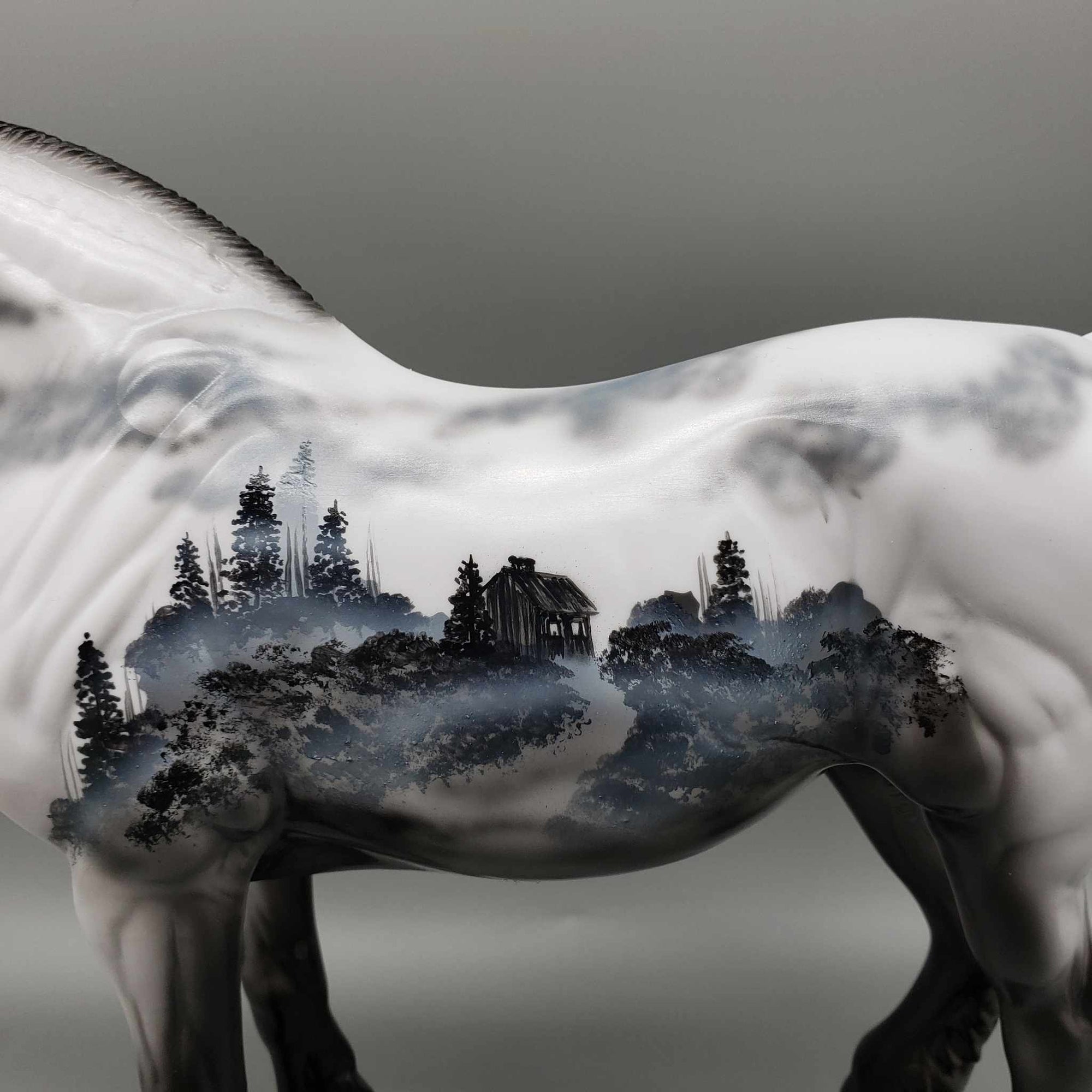 Charnel Lane OOAK Decorator Cabin in the Lane Scene Heavy Draft Mare By Dawn Quick BEST OFFER Moonlight Madness 2023 MM23