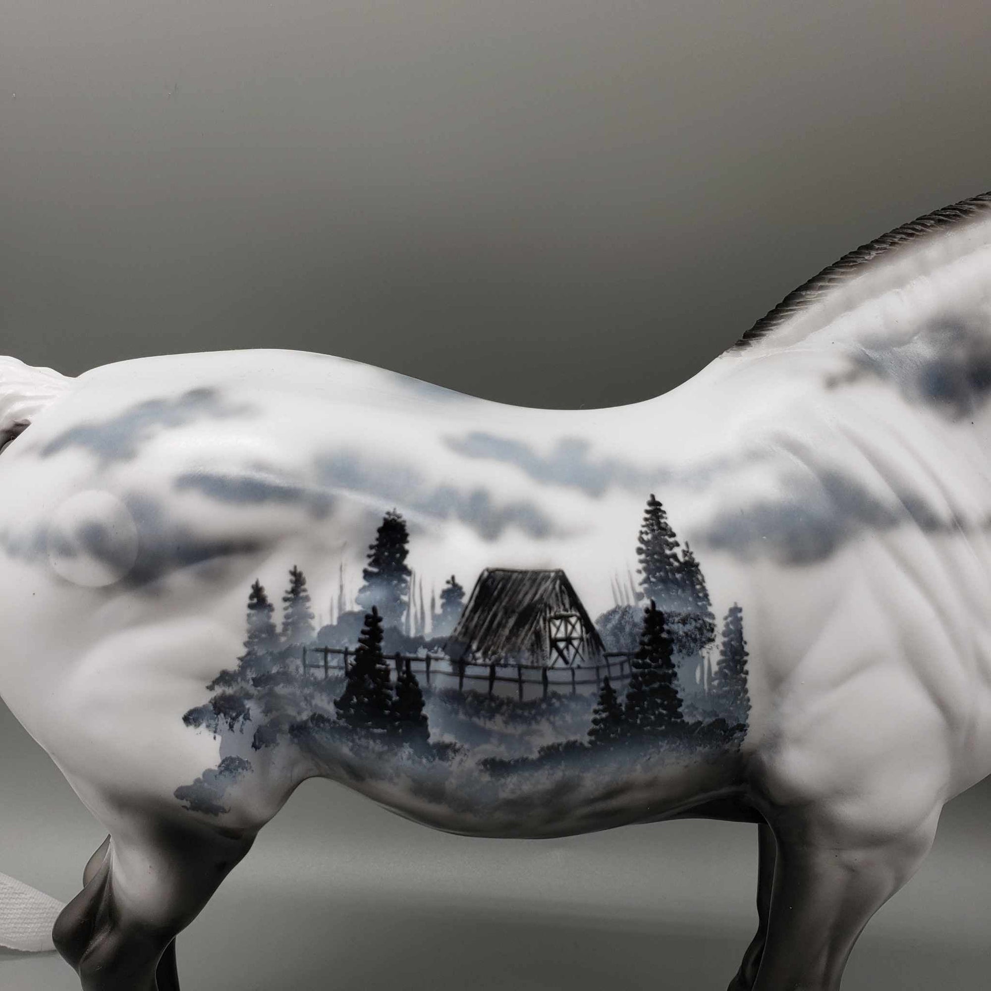 Charnel Lane OOAK Decorator Cabin in the Lane Scene Heavy Draft Mare By Dawn Quick BEST OFFER Moonlight Madness 2023 MM23