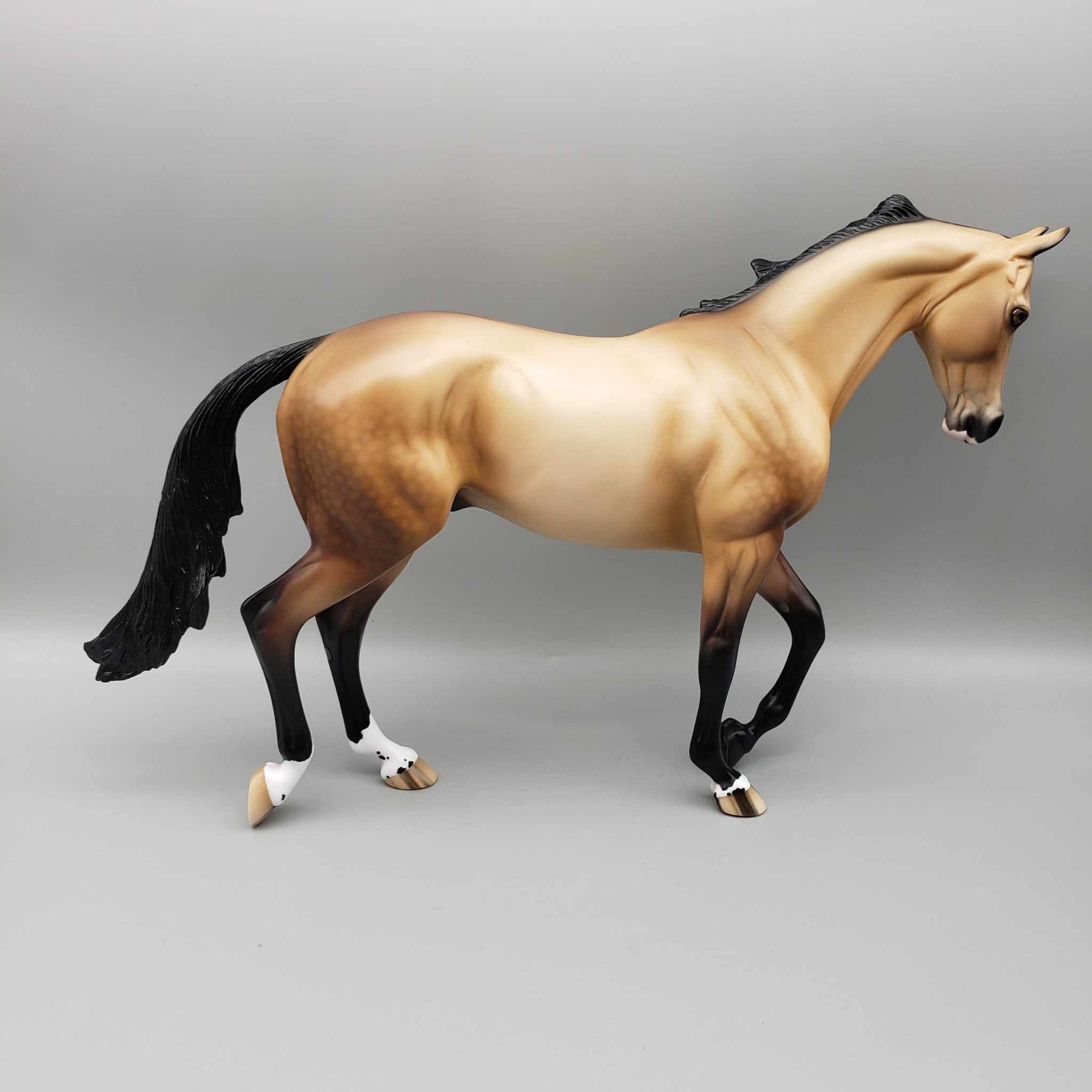 King Of The Harvest OOAK Dappled Scooty Buckskin Thoroughbred By Ellen Robbins Moonlight Madness 2023 MM23