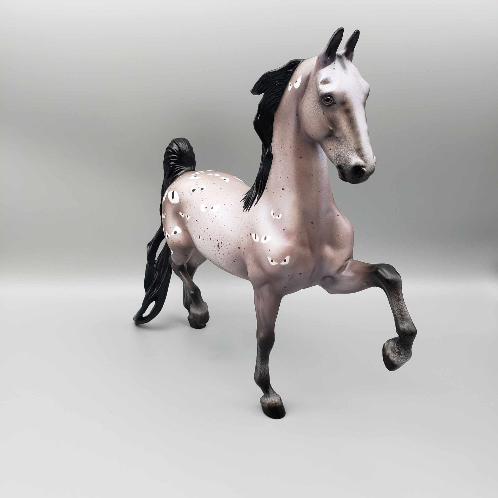 Watch OOAK Halloween Deco Bay Roan Eyepaloosa W/Red Blacklight EyesSaddlebred By Ellen Robbins Moonlight Madness 2023 MM23