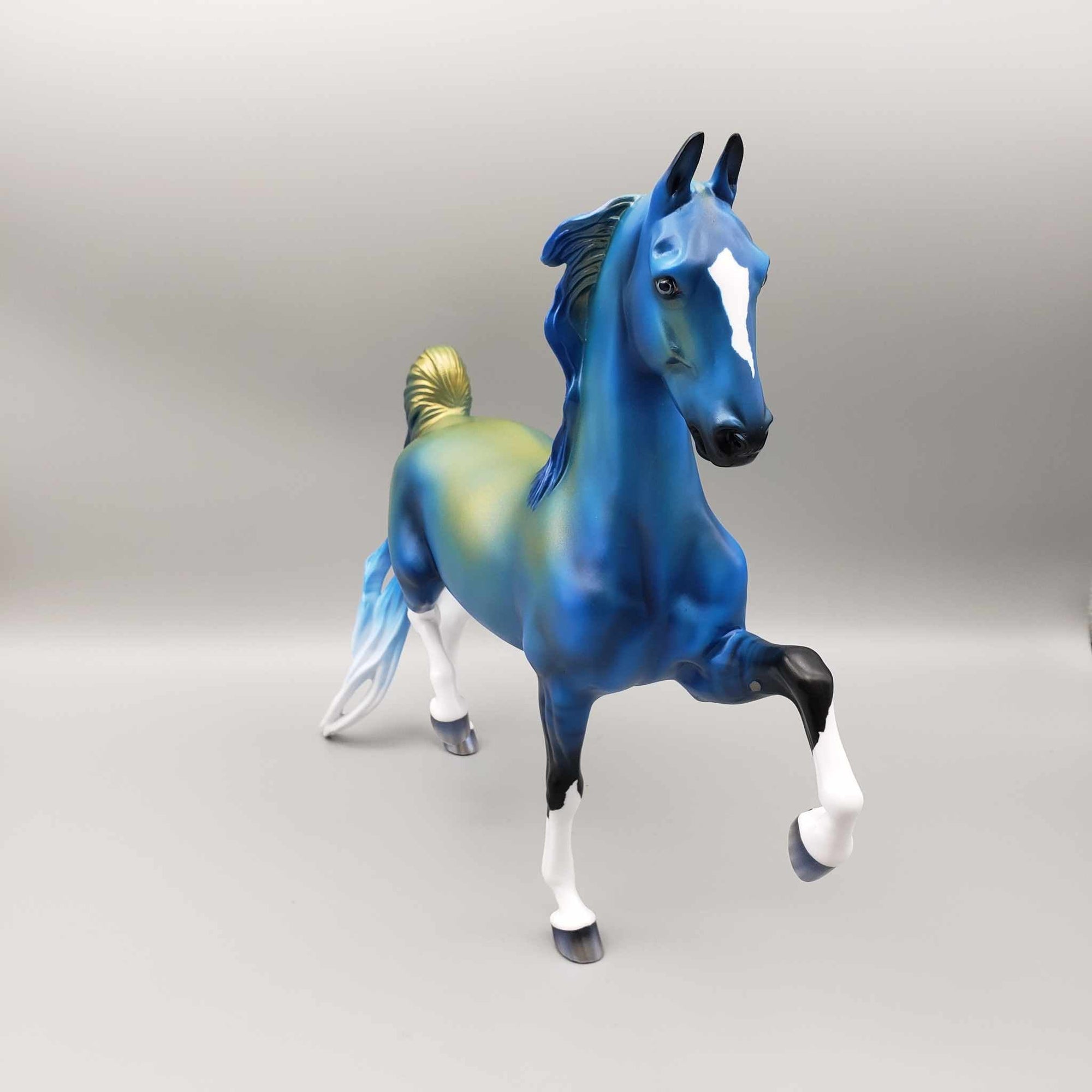 De Profundis OOAK Halloween Deco Blue and Gold Saddlebred By Ellen Robbins Moonlight Madness 2023 MM23