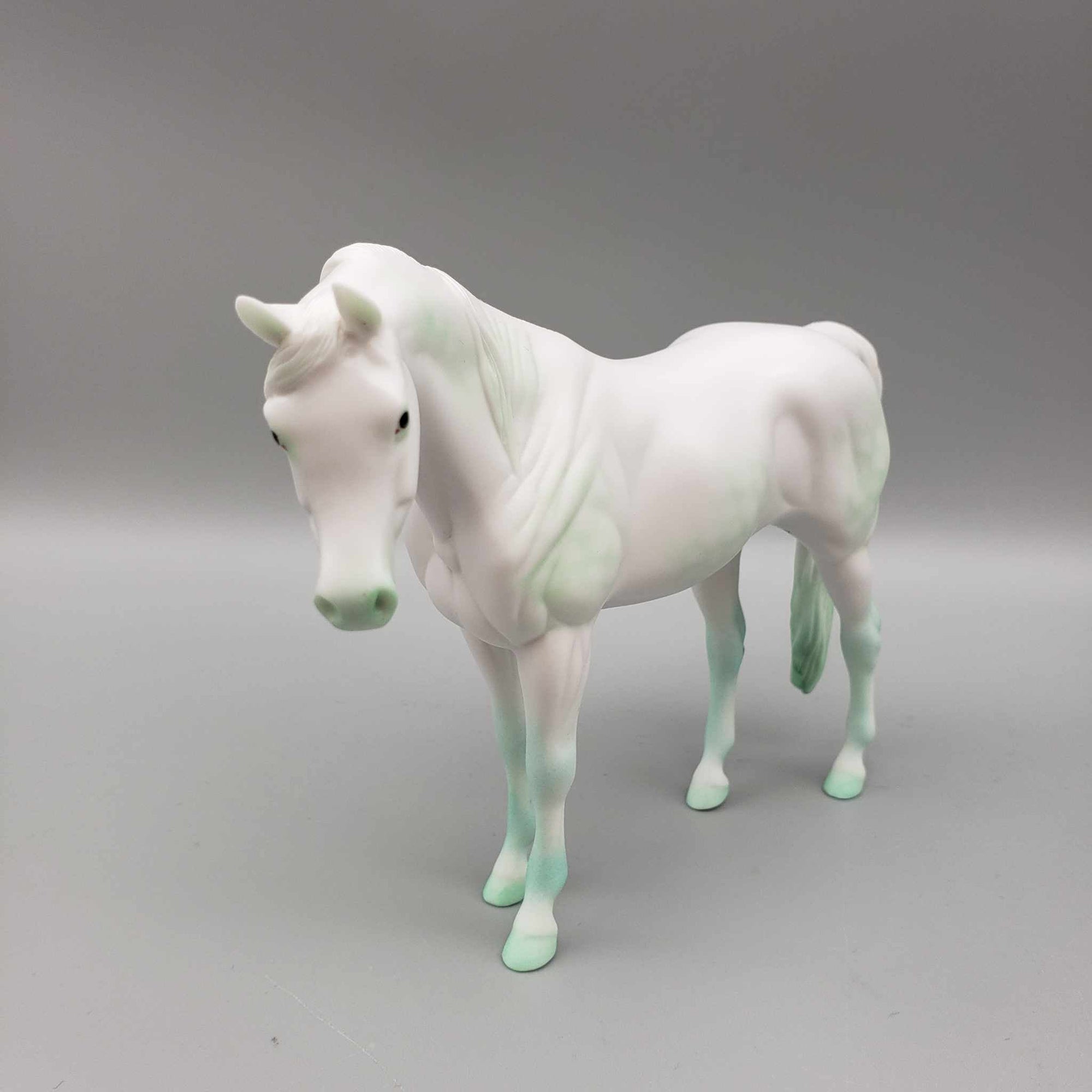 Spook OOAK Halloween Deco Dappled Green Going Gray W/ Blacklight Arabian Pebble By Ellen Robbins Moonlight Madness 2023 MM23