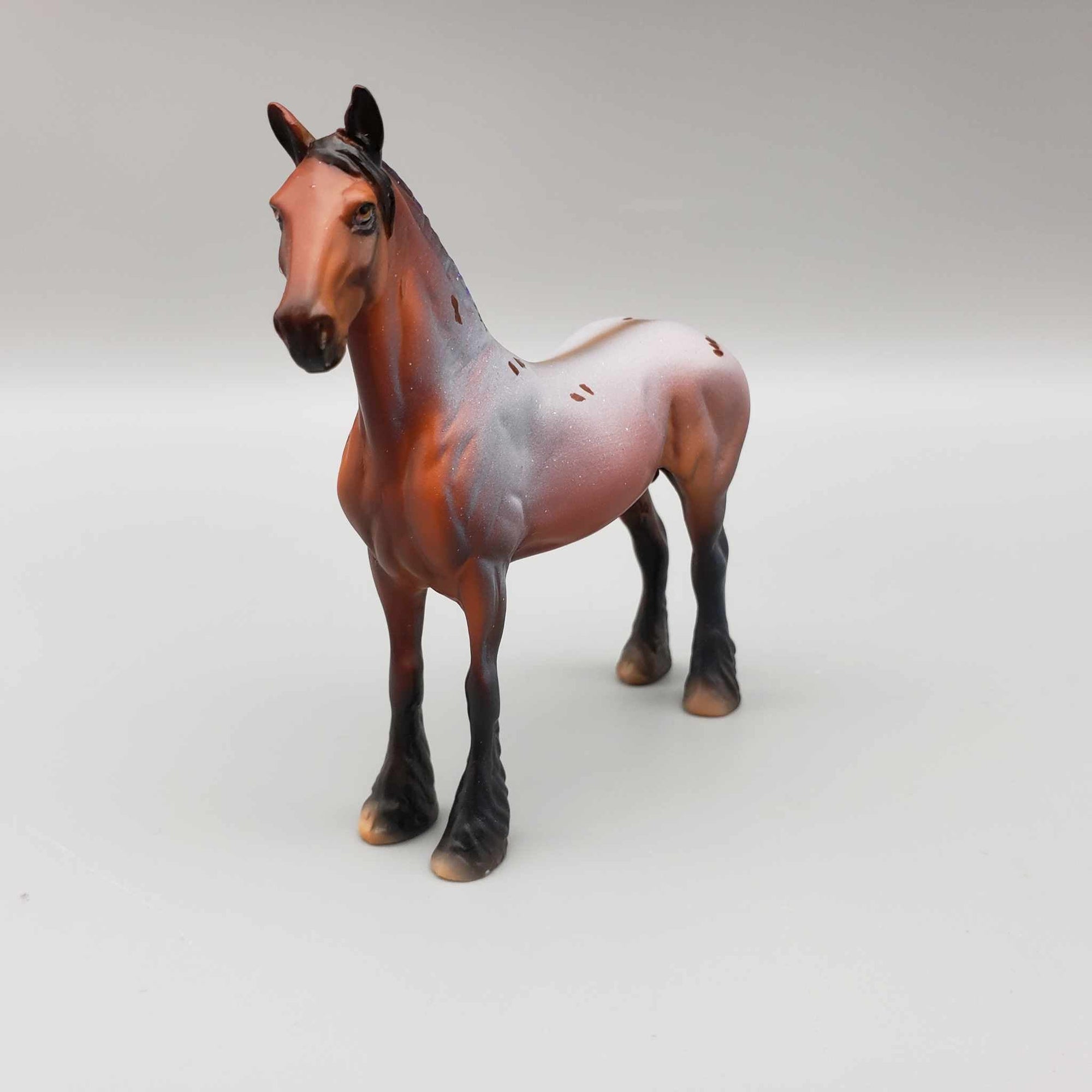 Gael OOAK Bay Roan Appaloosa Few Spots W/Purple Ribbon Draft Chip By Dawn Quick Moonlight Madness 2023 MM23