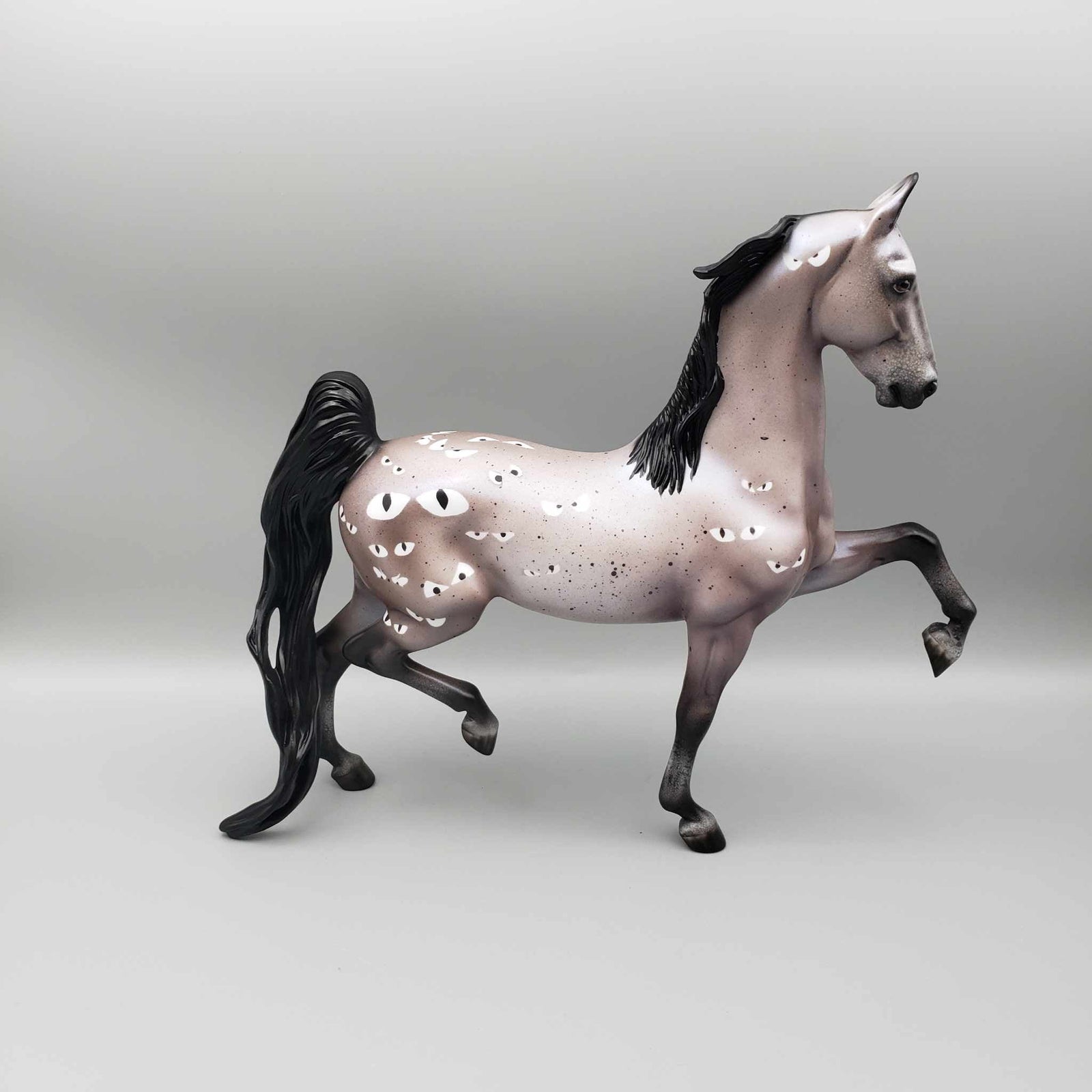 Watch OOAK Halloween Deco Bay Roan Eyepaloosa W/Red Blacklight EyesSaddlebred By Ellen Robbins Moonlight Madness 2023 MM23