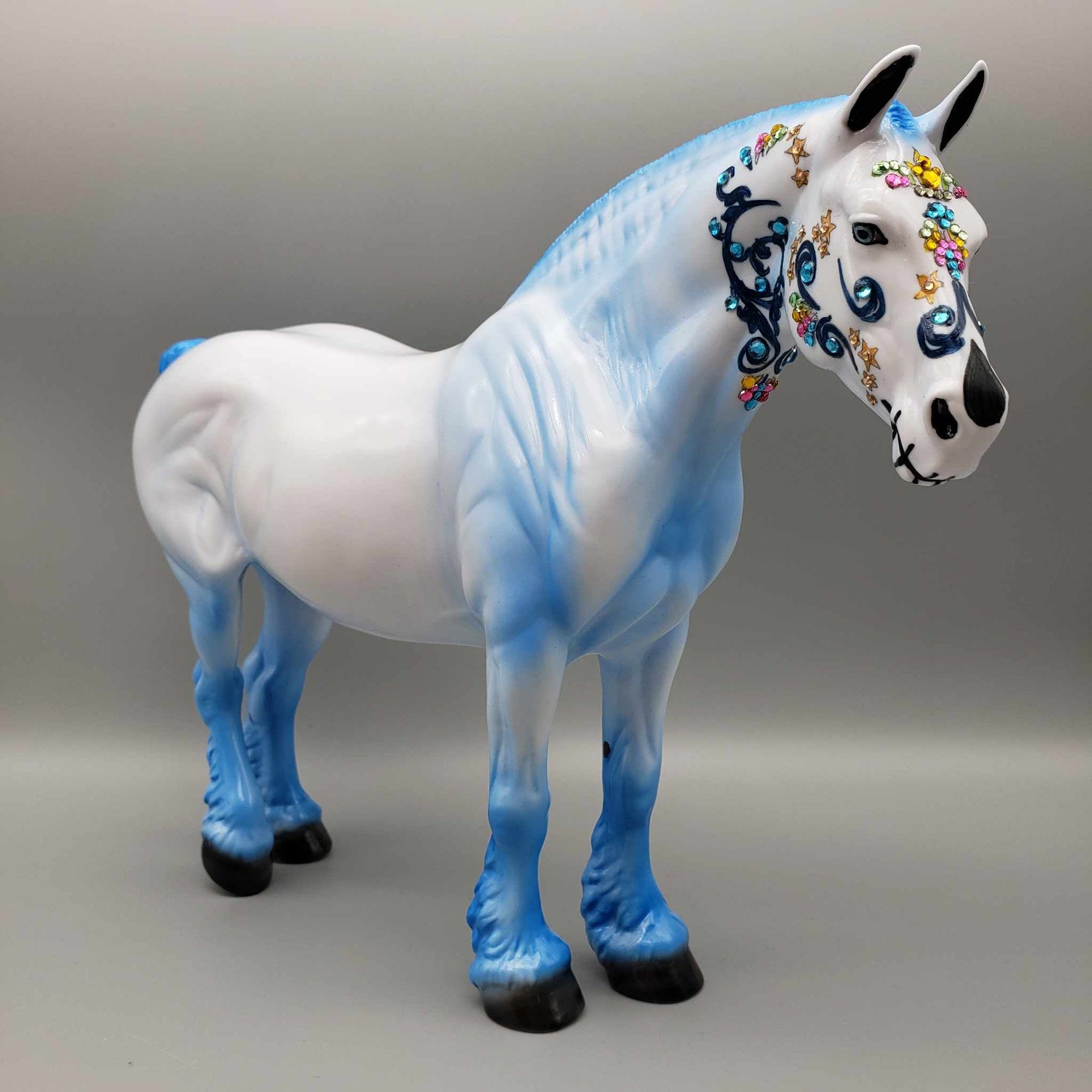 Out of the Blue OOAK Sugar Skull Heavy Draft By Dawn Quick Facebook Auction MM23