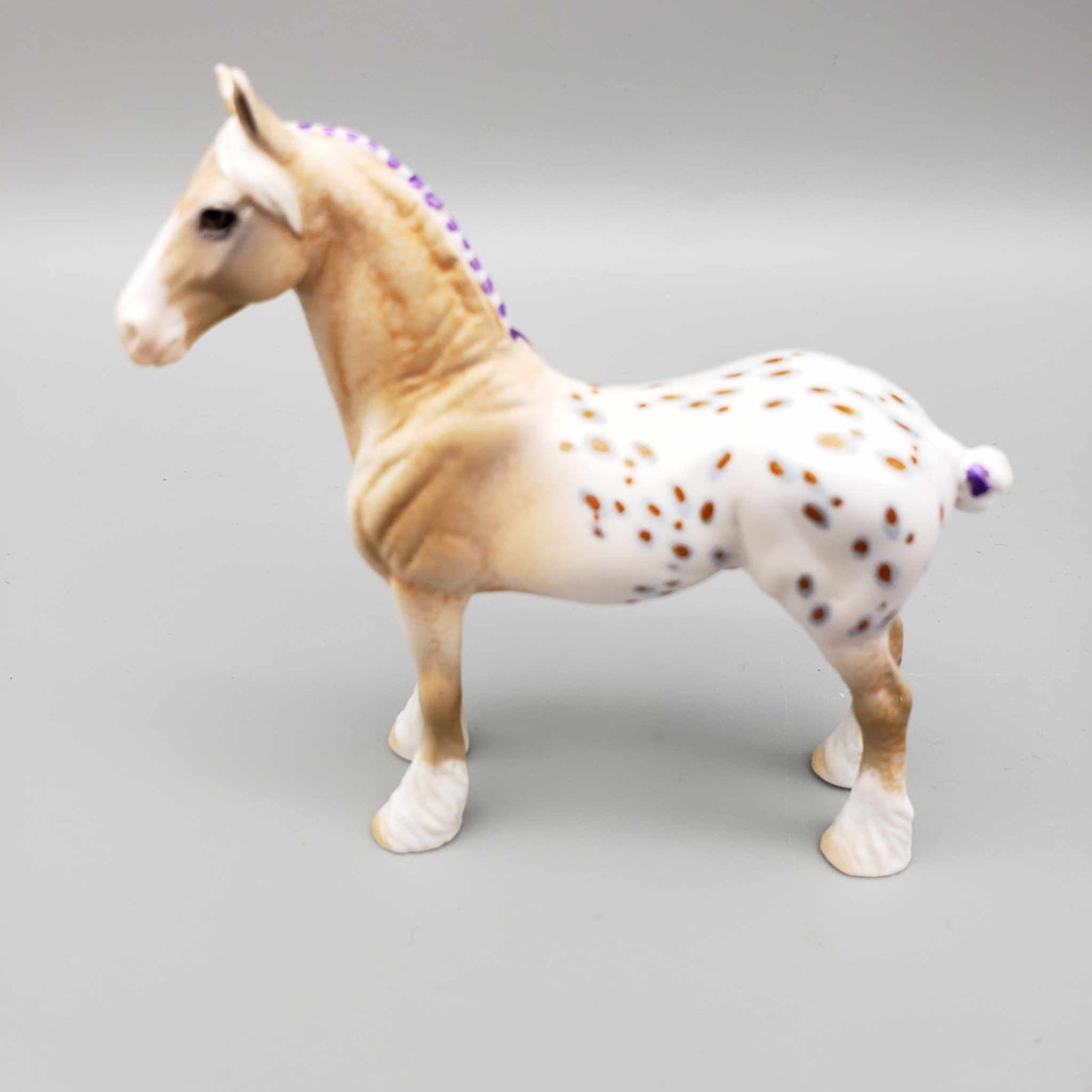 Elias OOAK Palomino Appaloosa W/Purple Ribbon And Large Snip Draft Chip By Dawn Quick Moonlight Madness 2023 MM23