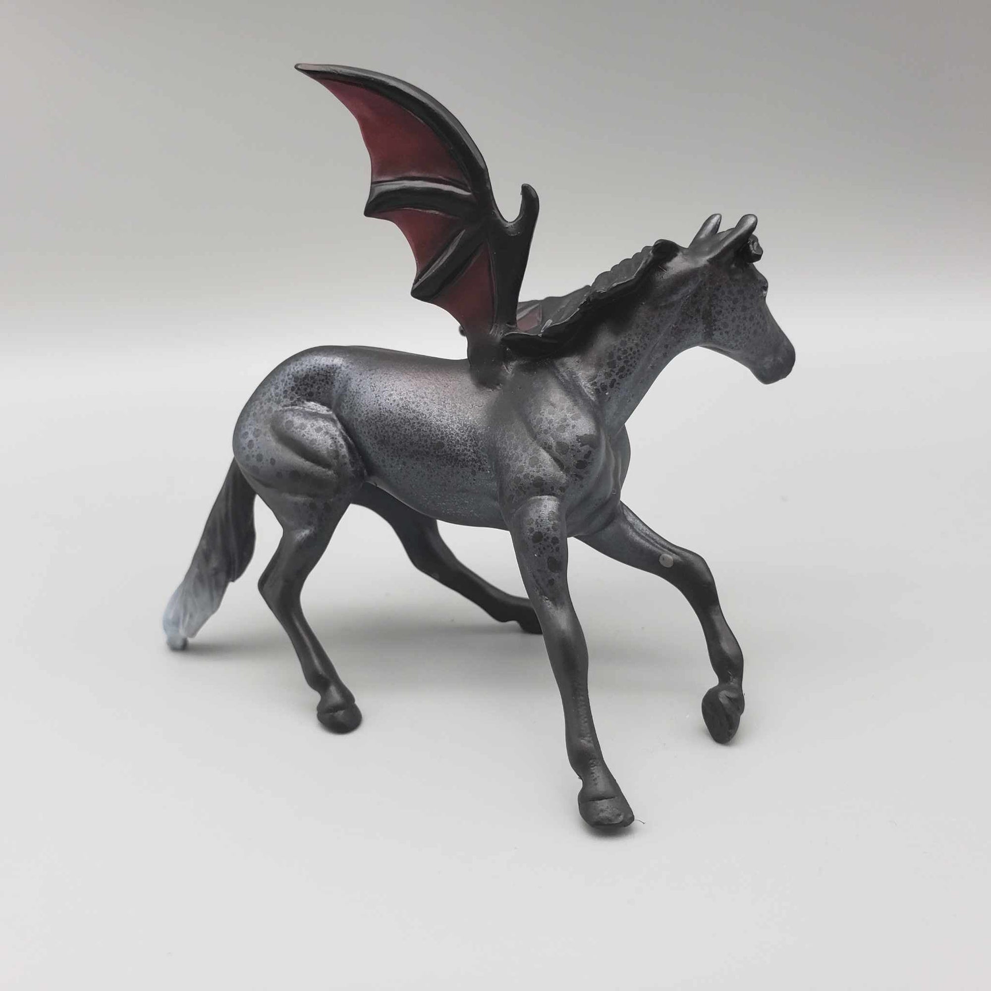 Obsidian OOAK Deco Black w/ Maroon Batwing Cutter Chip By Angela Marleau Moonlight Madness 2023 MM23