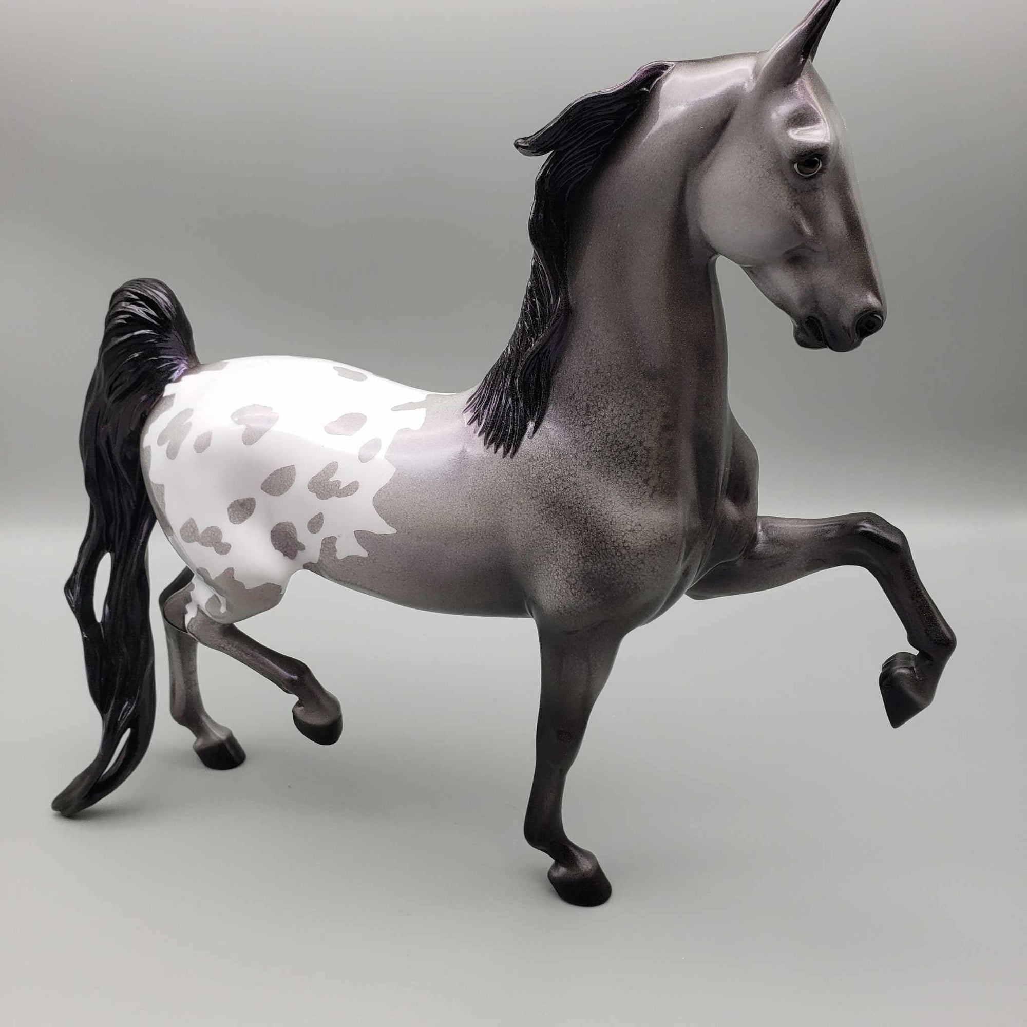 Moonlight Dance OOAK Halloween Deco Holographic Blue Roan Appalaoosa Saddlebred By Ellen Robbins Moonlight Madness 2023 MM23