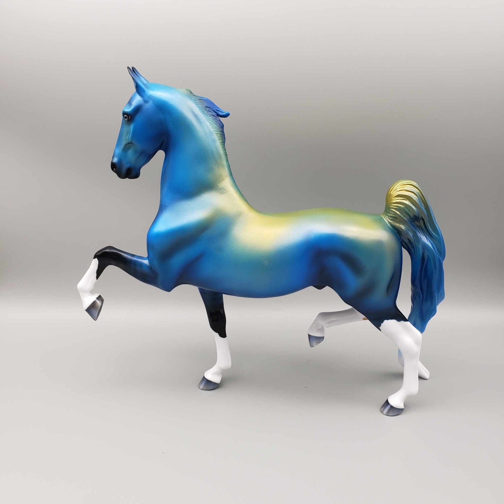 De Profundis OOAK Halloween Deco Blue and Gold Saddlebred By Ellen Robbins Moonlight Madness 2023 MM23