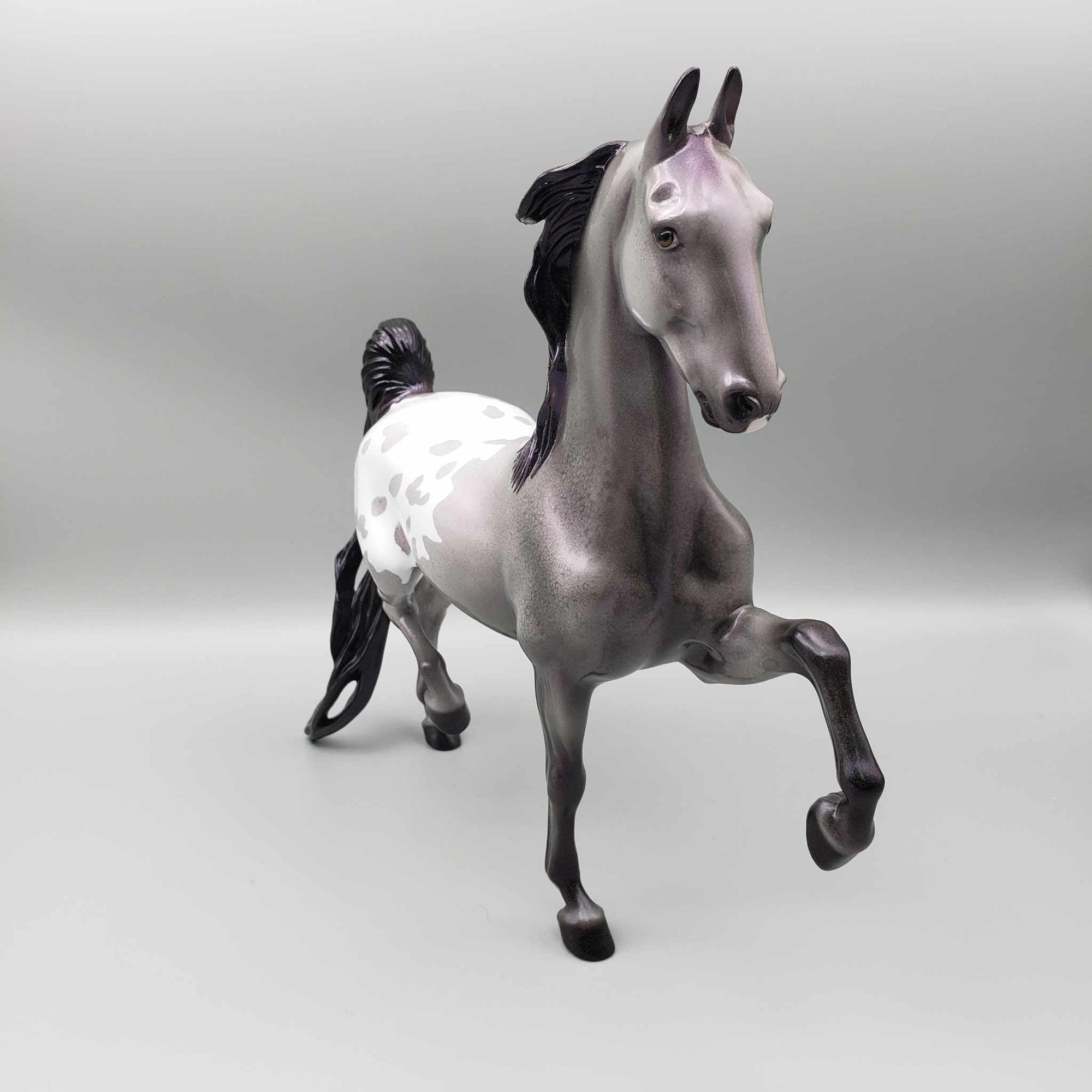 Moonlight Dance OOAK Halloween Deco Holographic Blue Roan Appalaoosa Saddlebred By Ellen Robbins Moonlight Madness 2023 MM23