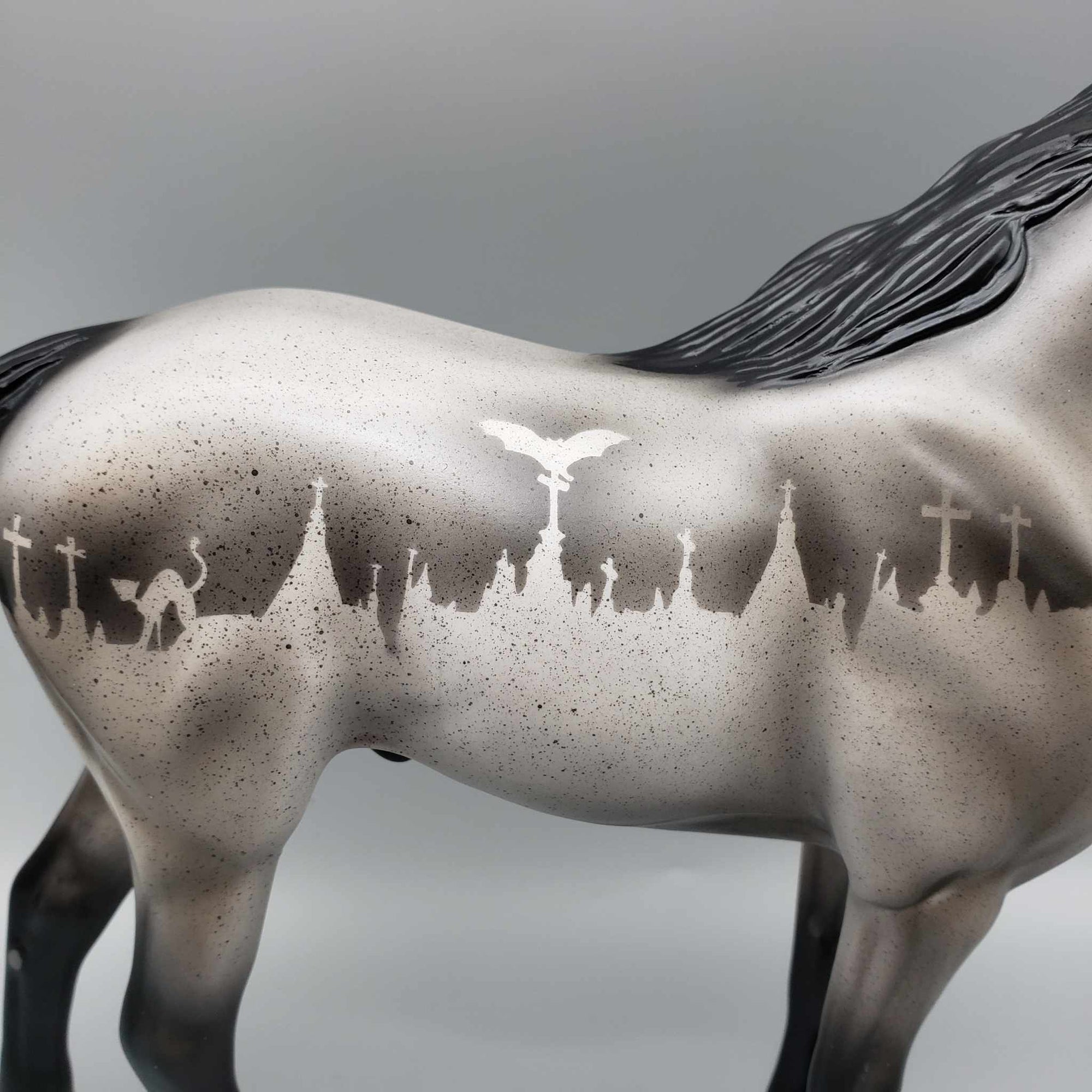 Graveyard Calm OOAK Halloween Deco Graveyard Roan Mustang By Ashley Palmer Moonlight Madness 2023 MM23