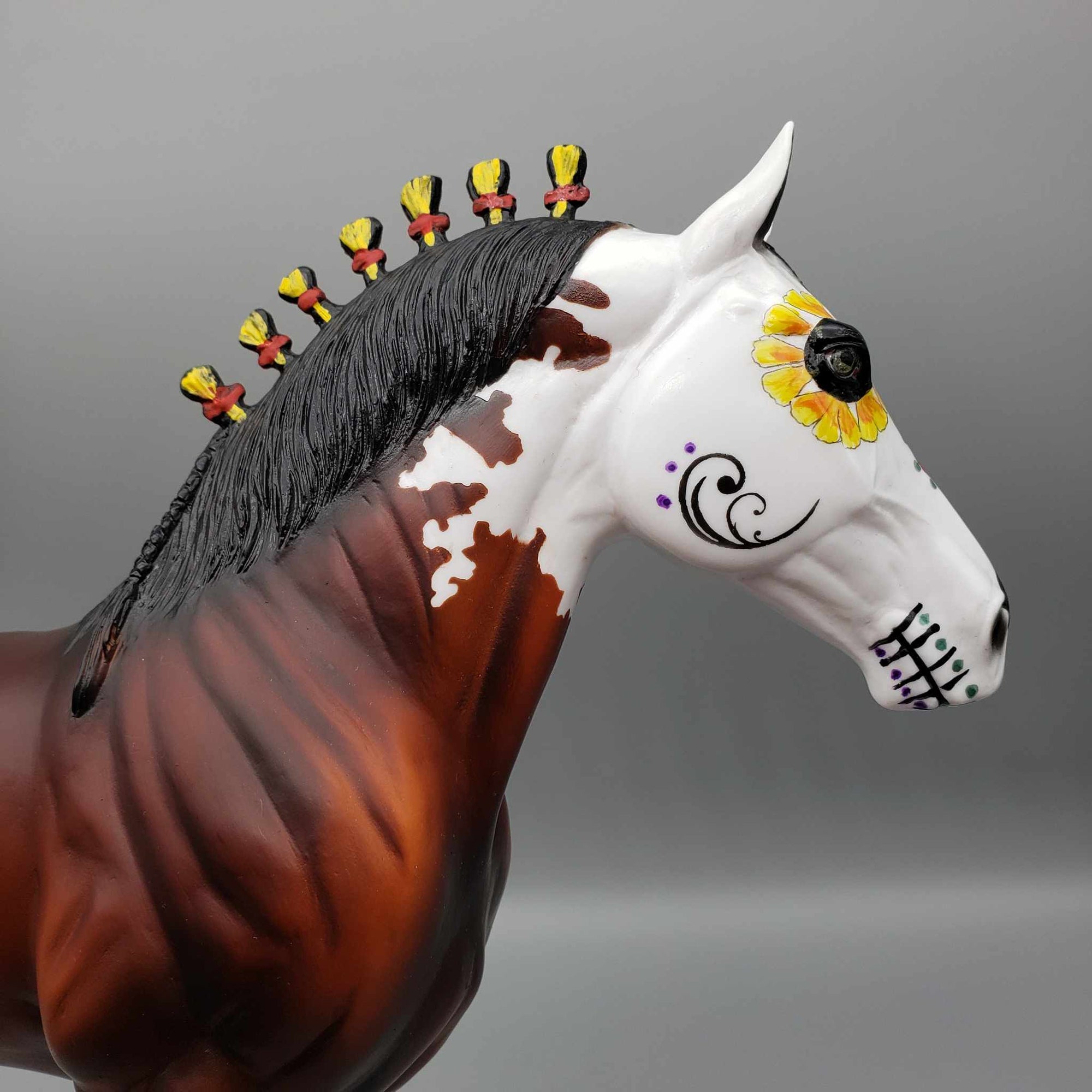 Sweet Calavera OOAK 1/2 Standing Draft Wall Decor Sugar Skull By Dawn Quick Moonlight Madness 2023 MM23